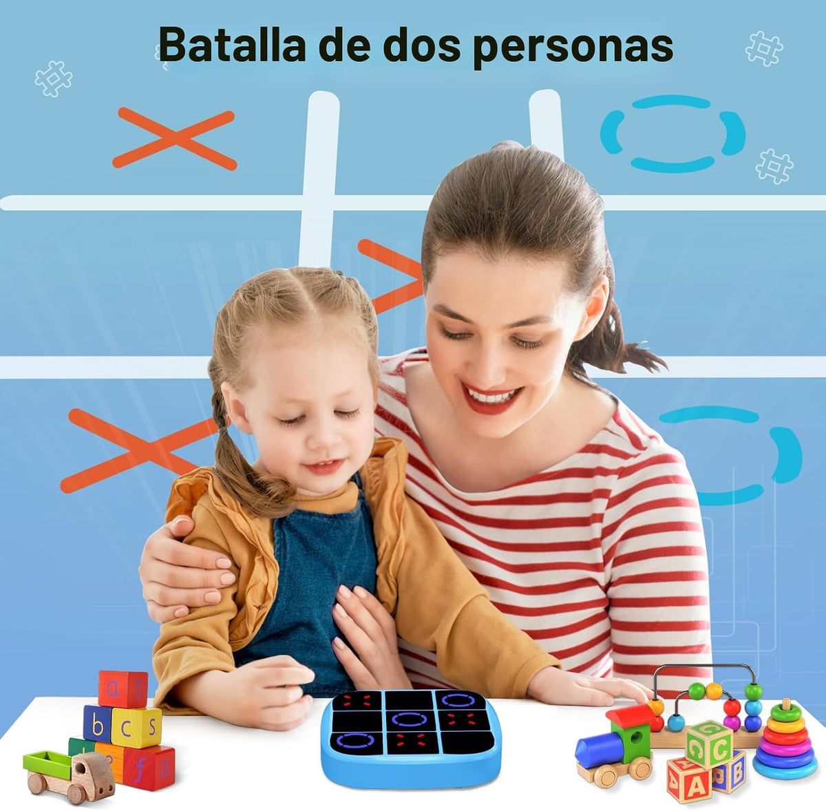 Juego de Tic-Tac-Toe Bolt, consola de juegos de rompecabezas portát...