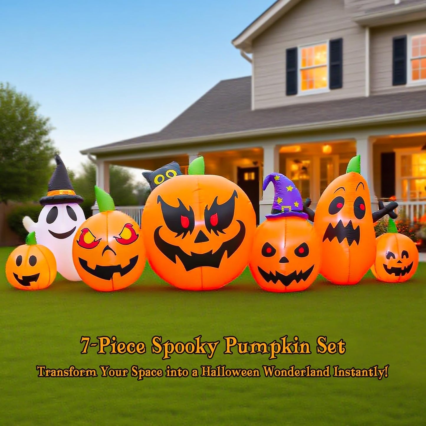 Inflables de Halloween de 9 pies, decoraciones de Halloween inflabl...