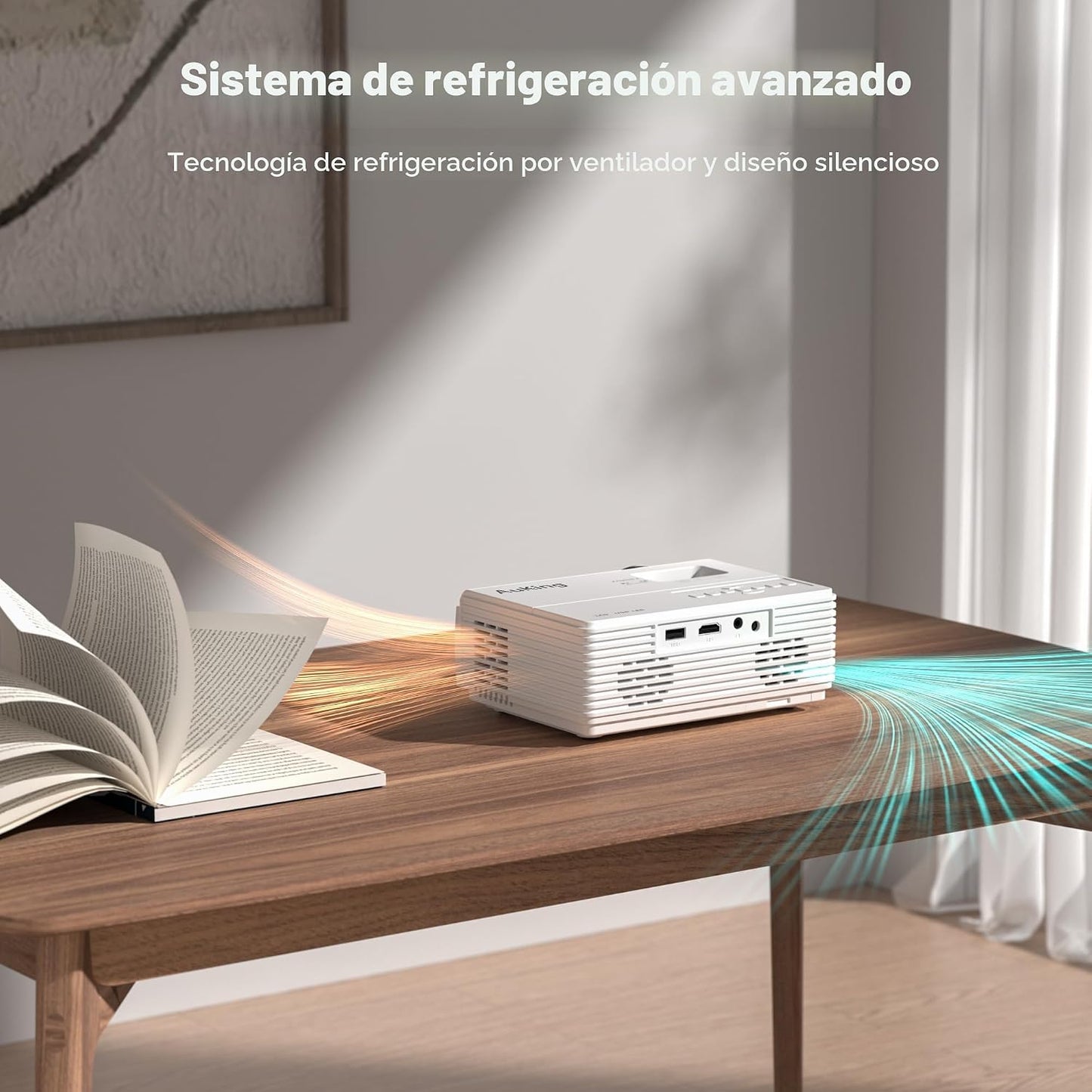 AuKing Proyector, mini proyector actualizado 2025, proyector de vid...