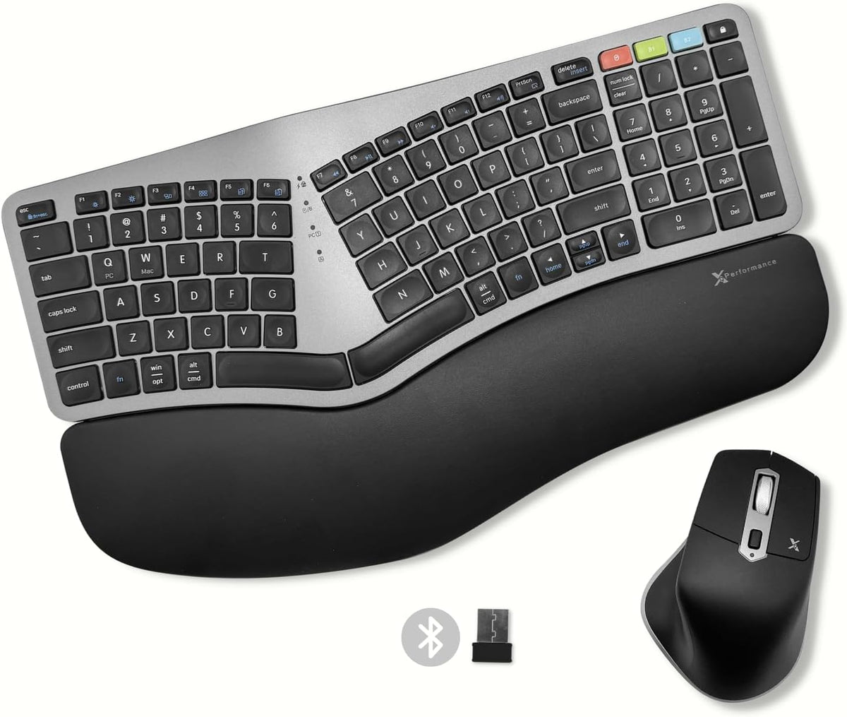 X9 Combo ergonómico de teclado y mouse inalámbricos: teclado Ergo S...