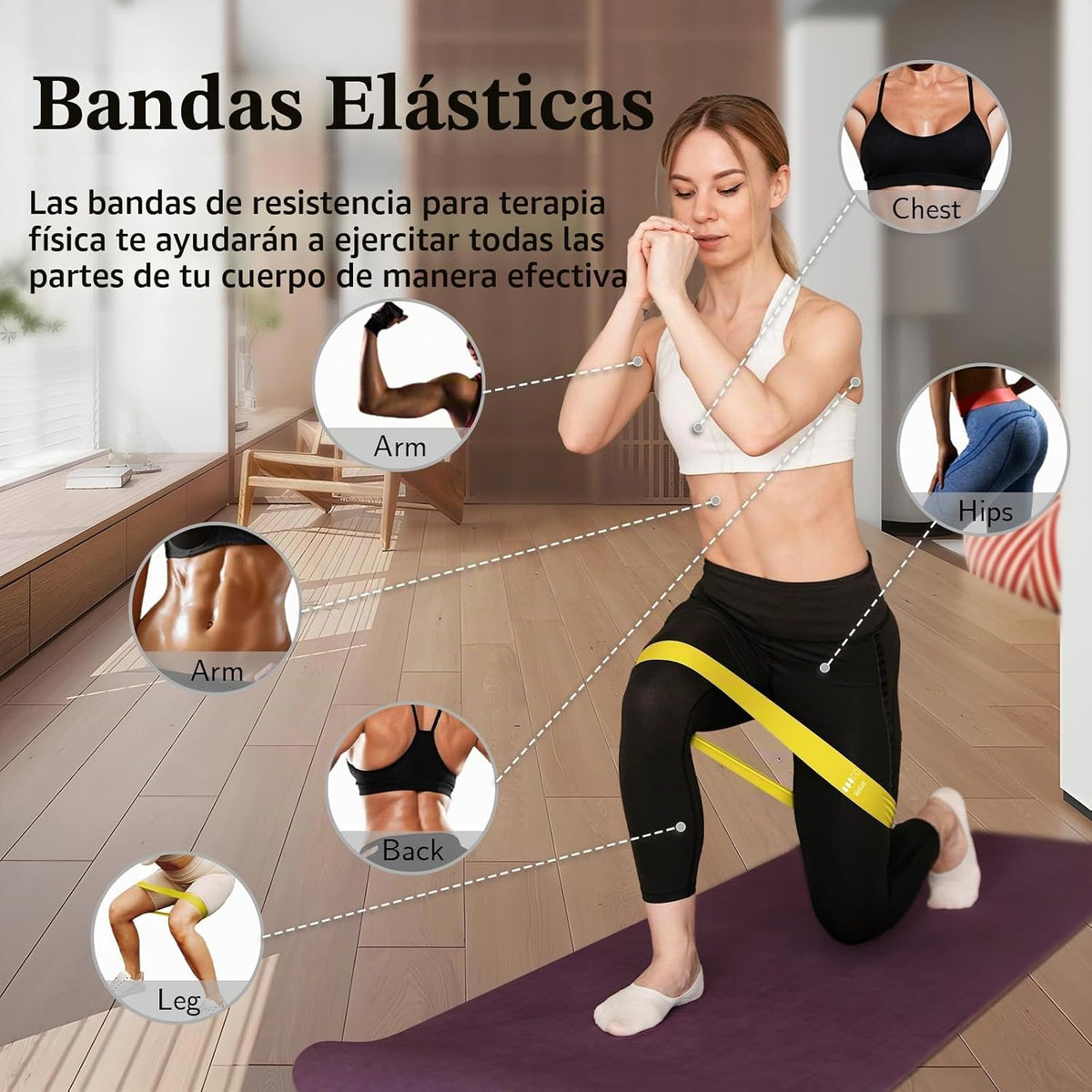 Bandas de Resistencia para Hacer Ejercicio, Bandas elásticas de Eje...