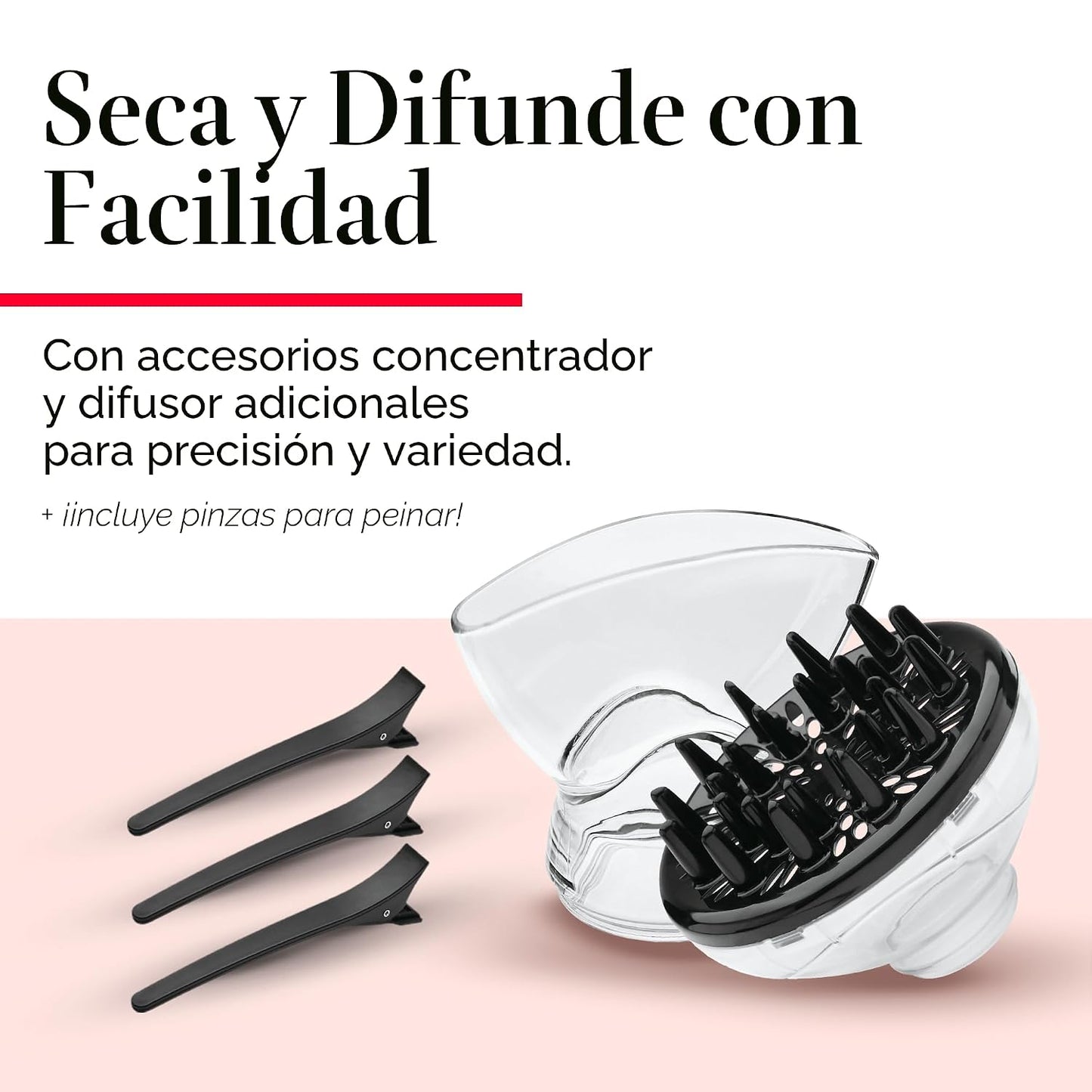 REVLON Secador de pelo infrarrojo con difusor y concentrador - Seca...