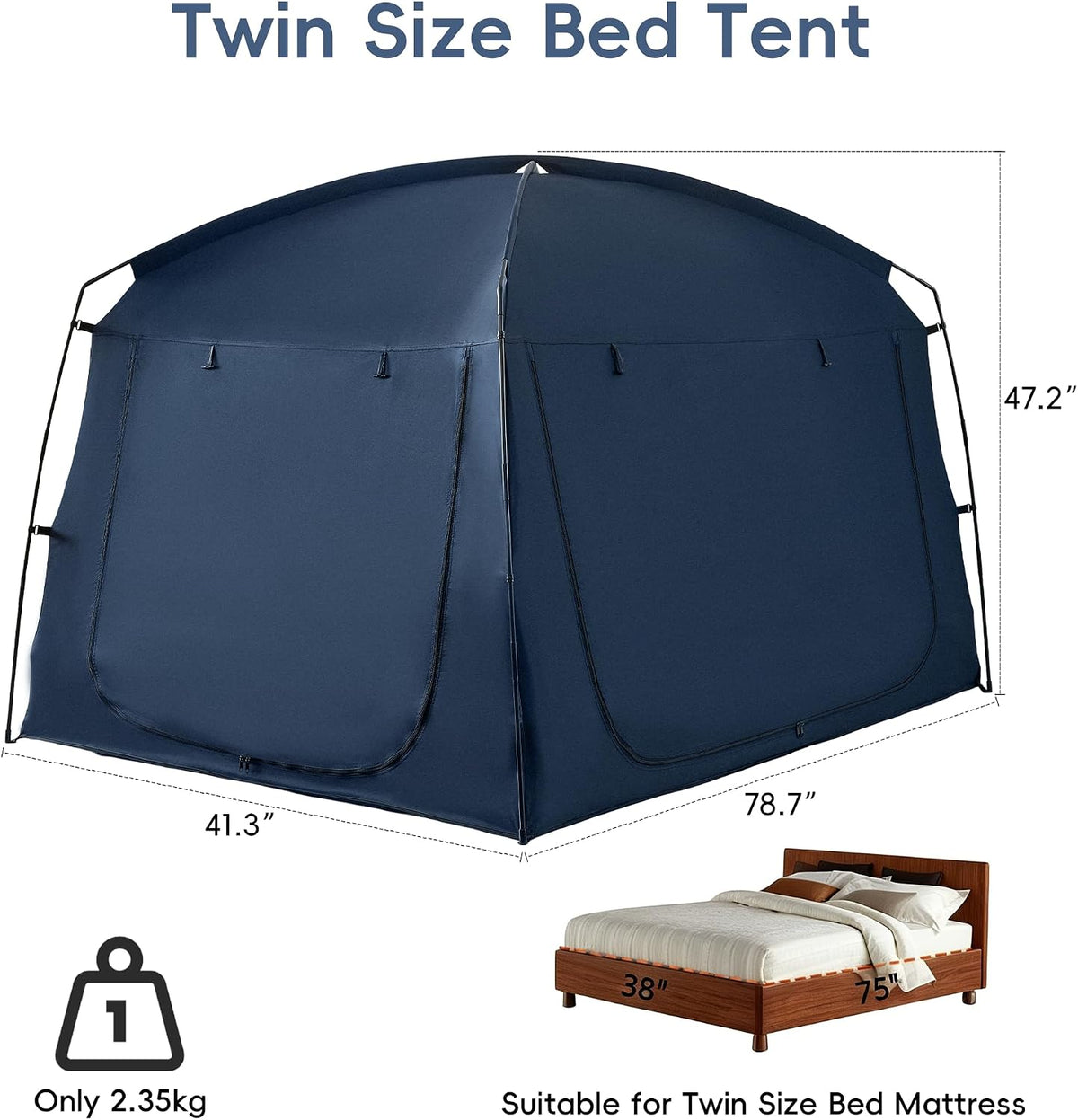 HFYJ POP Tienda de campaña para cama doble opaca, dosel para dormir...