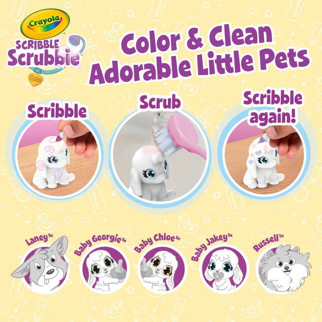 Crayola Scribble Scrubbie Baby Pets Nursery, juguetes de animales p...