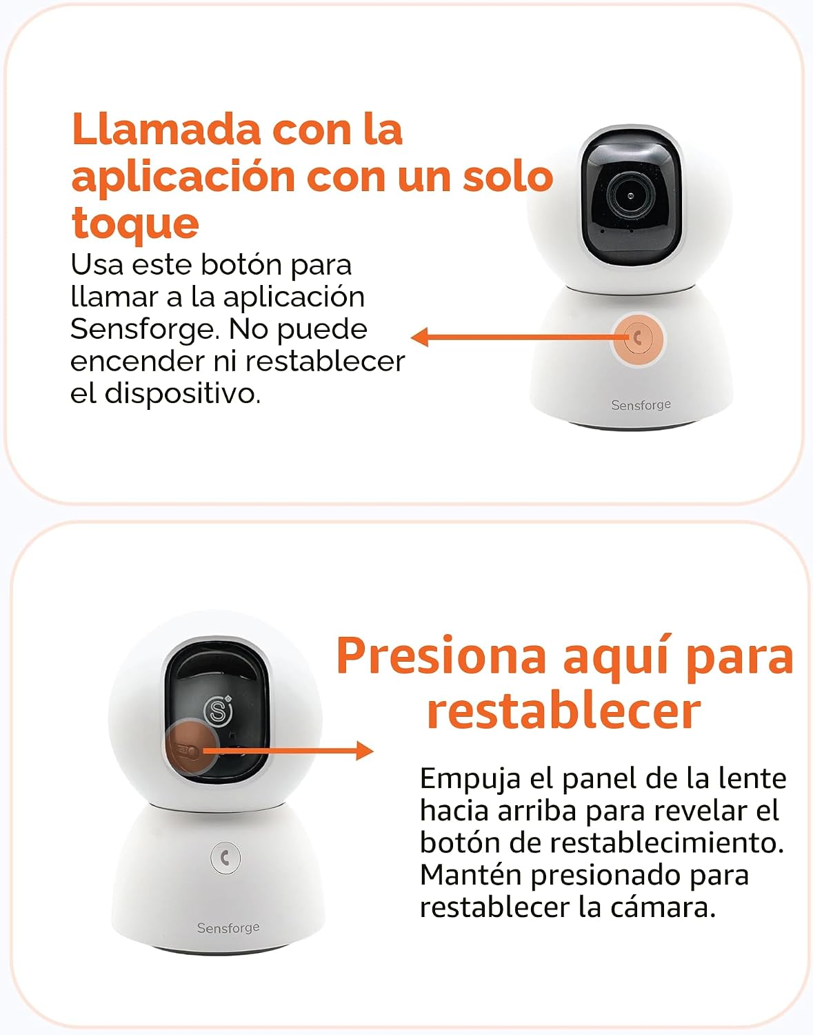 SensForge Cámara de seguridad panorámica de 2.5K para interiores, c...