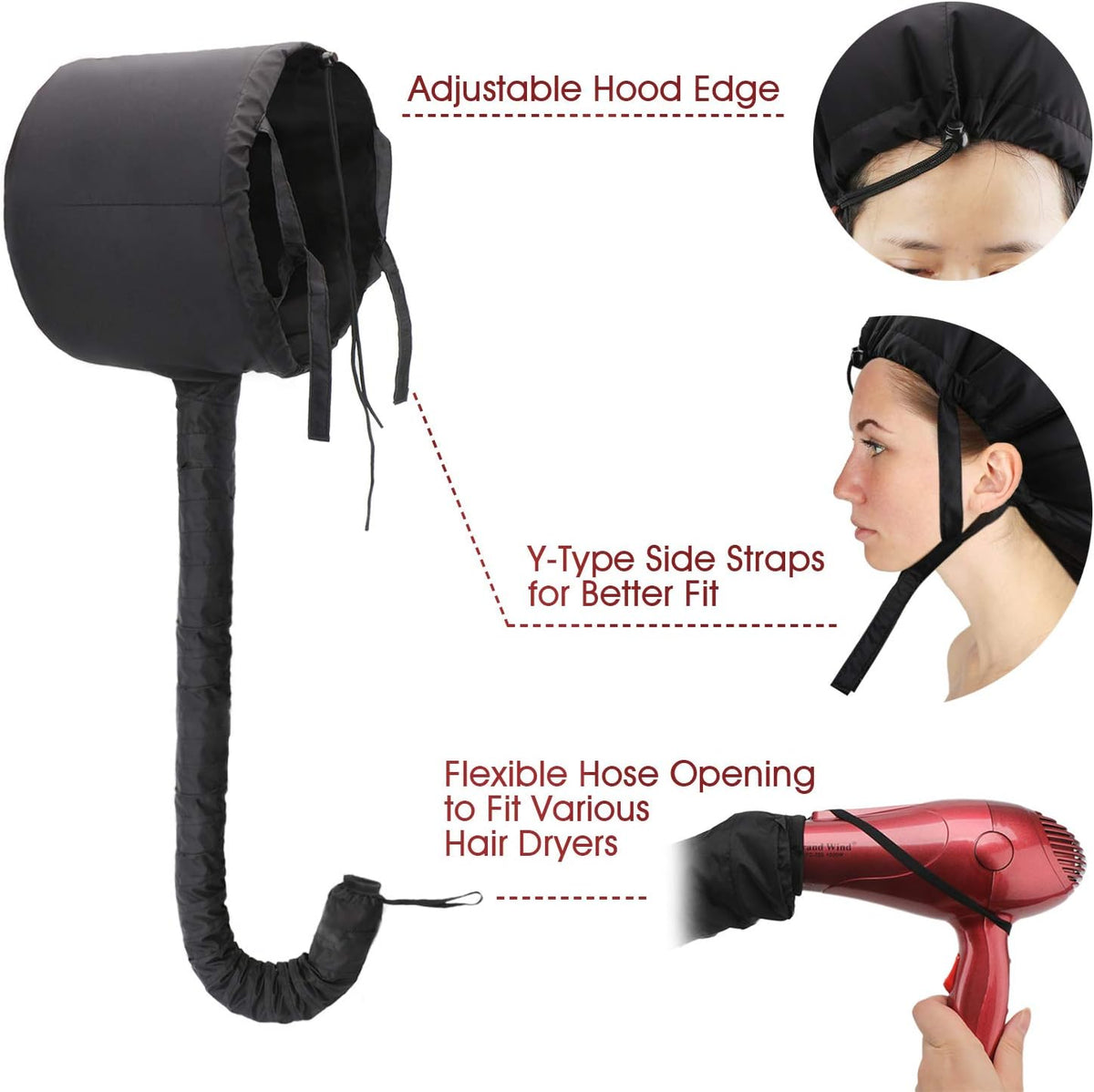 Accesorio para secador de pelo con capucha, tapa de acondicionamien...