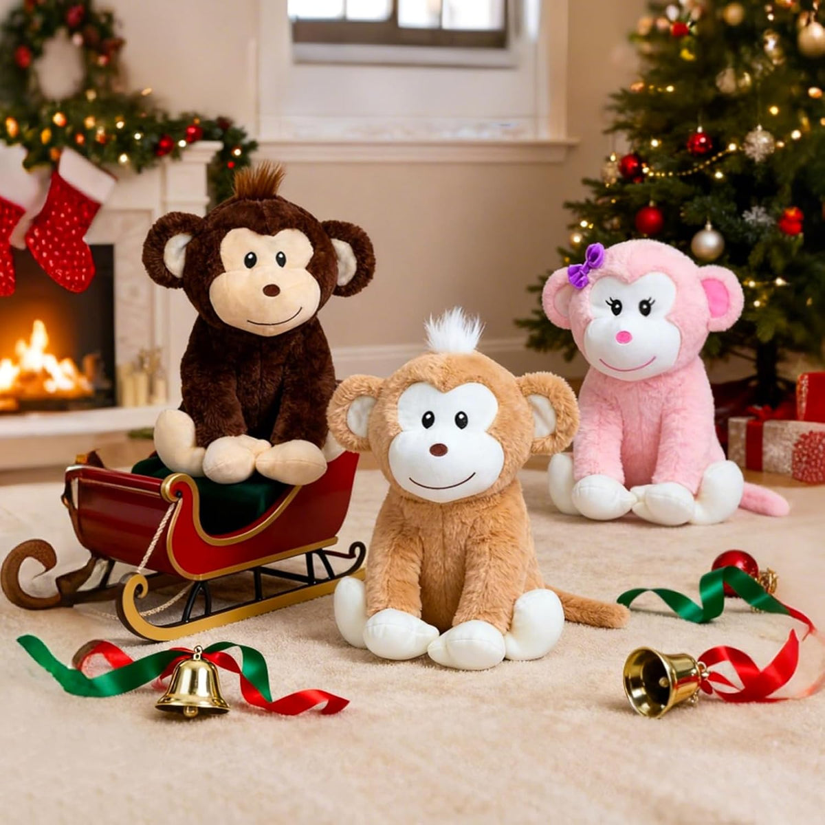 HollyHOME Animal de Peluche de Mono de Felpa Mono Lindo Juguetes de...