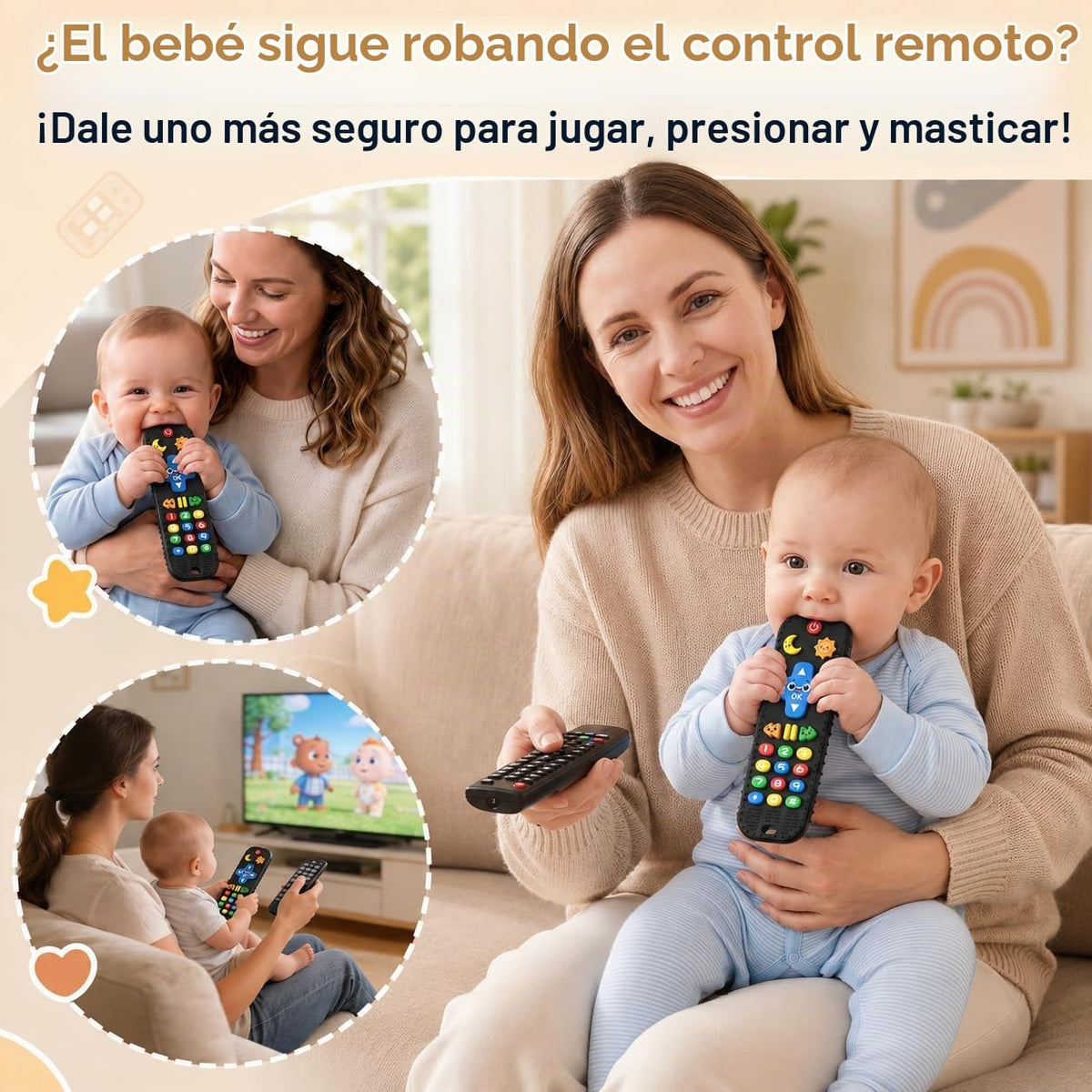 Juguetes de dentición para bebés de silicona para bebés de más de 3...