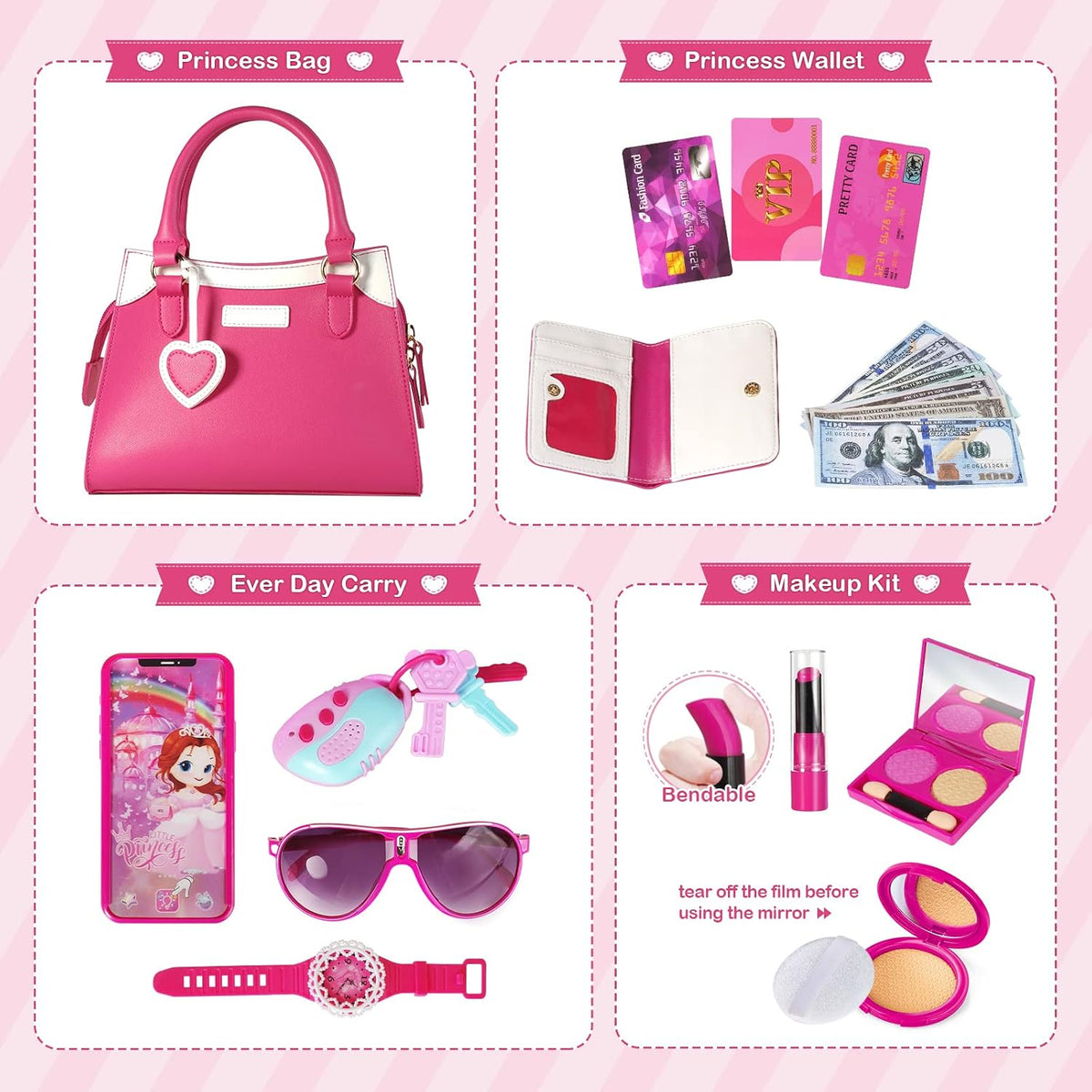 Shemira Bolsa de Juego para Niñas Pequeñas, Juguetes de Princesa de...