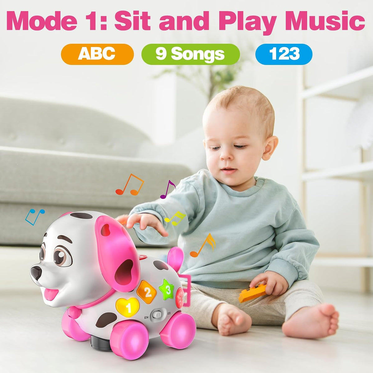 Juguetes musicales 3 en 1 para cachorros para niña de 1 año de rega...