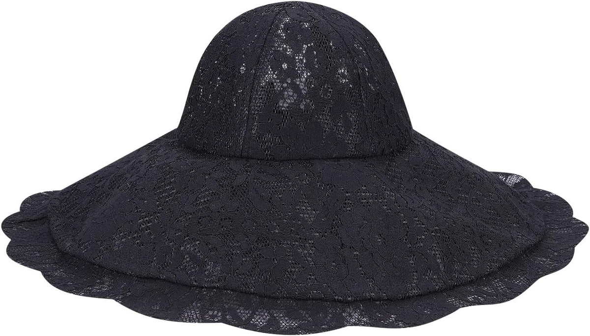 Sombrero de playa de encaje para mujer, sombrero de sol de ala anch...