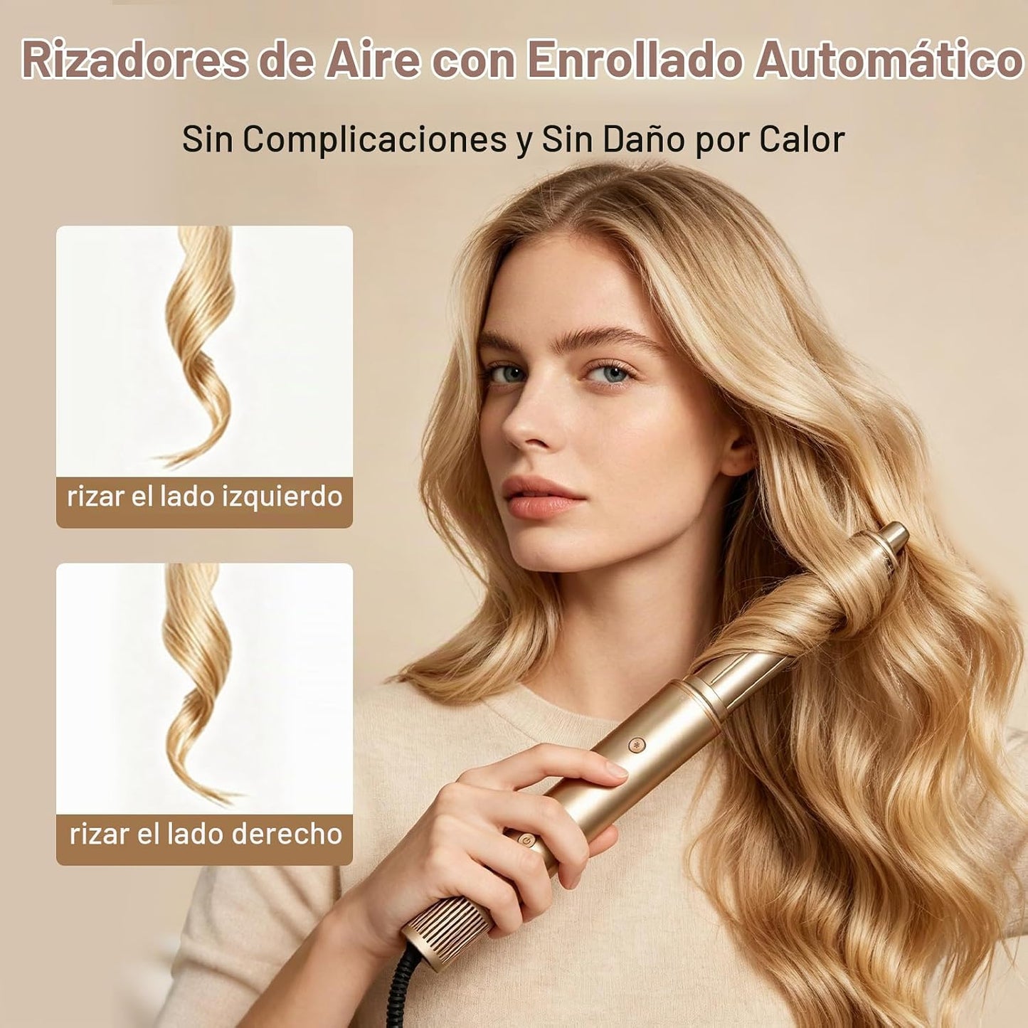 REITOW Moldeador de aire caliente de doble voltaje 7 en 1: juego de...