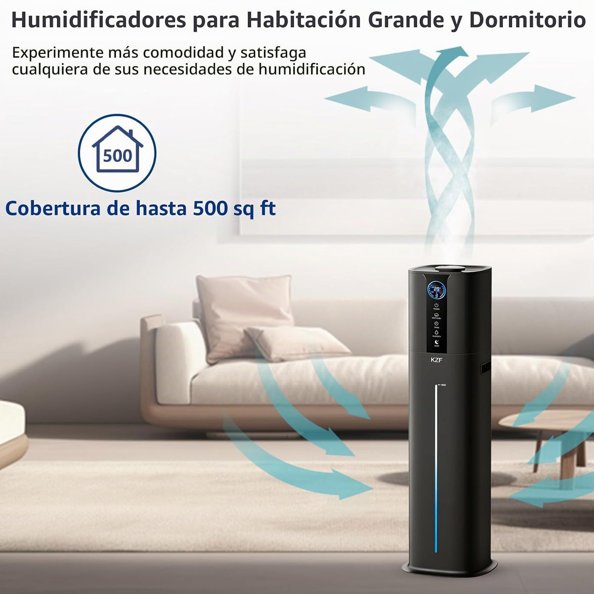 KZF Humidificadores de 9L para dormitorio grande, difusor de llenad...