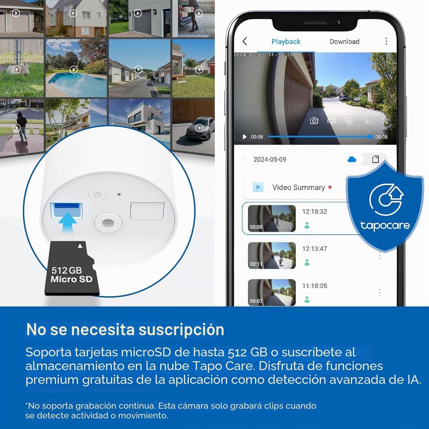 Tapo SolarCam - Cámara de seguridad inalámbrica para exteriores de...