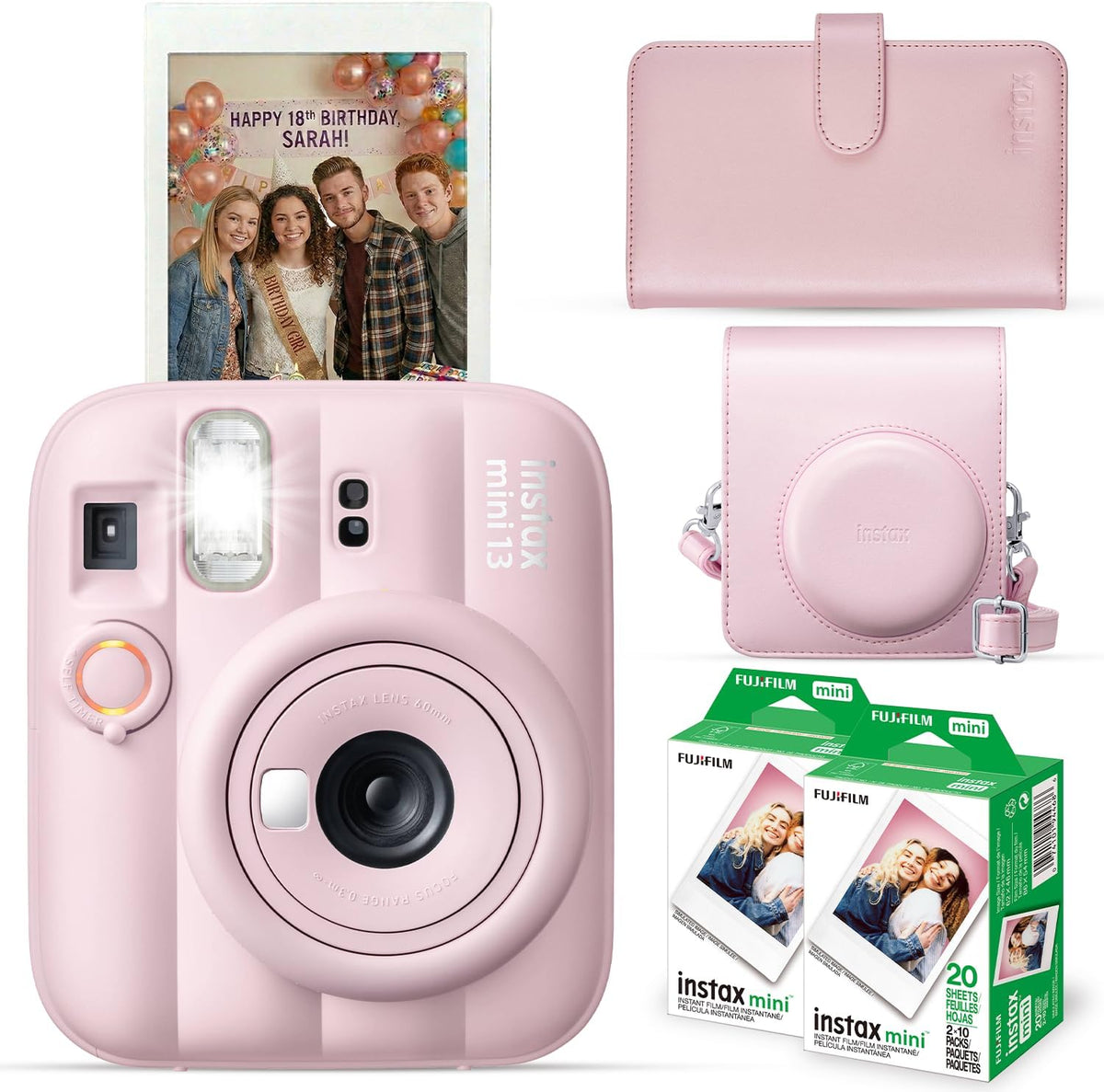 FUJIFILM INSTAX MINI 13 Cámara de película instantánea (rosa carame...