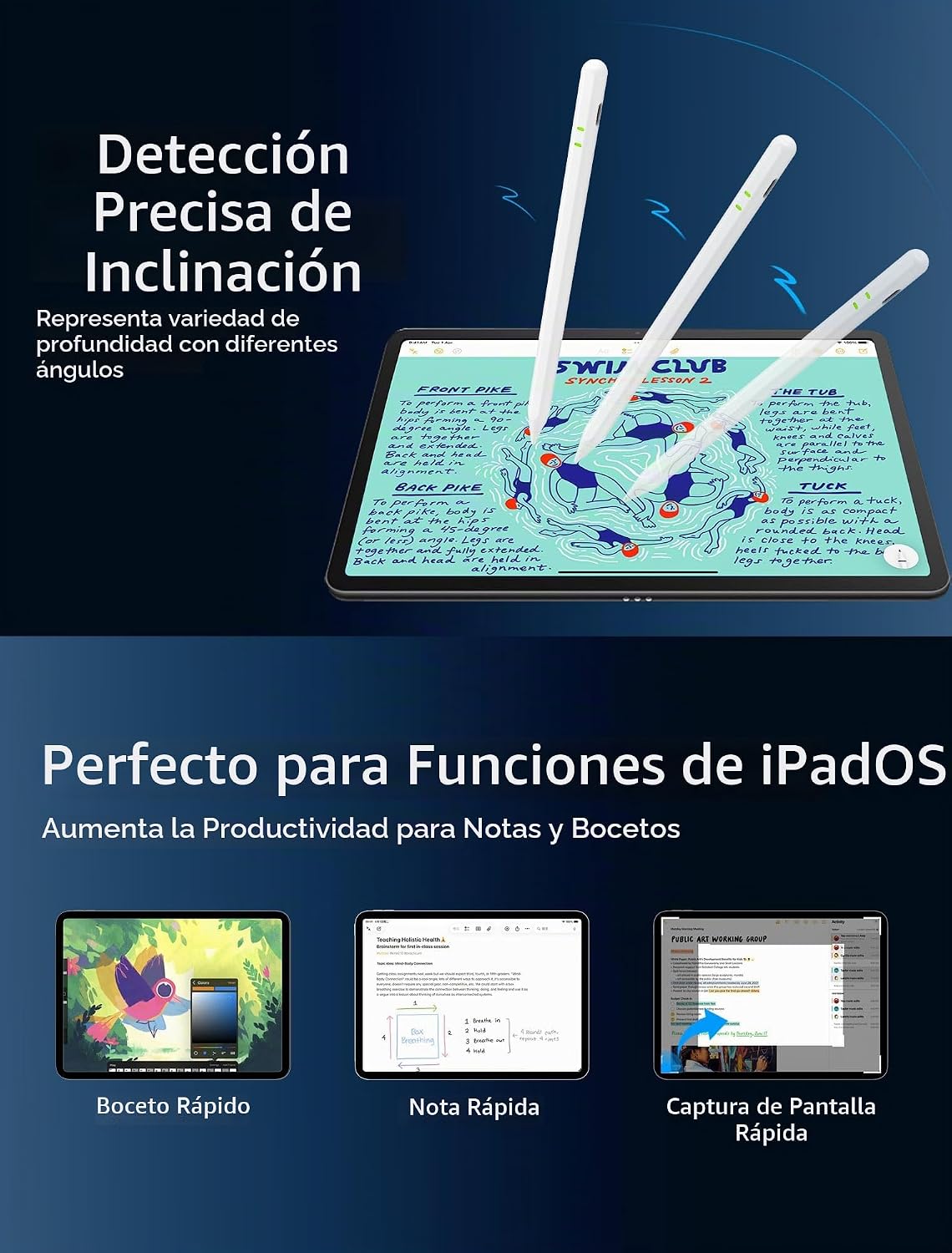 Lápiz para Apple iPad A16\/10\/9\/8\/7\/6ª generación, Pro 13\/12.9...