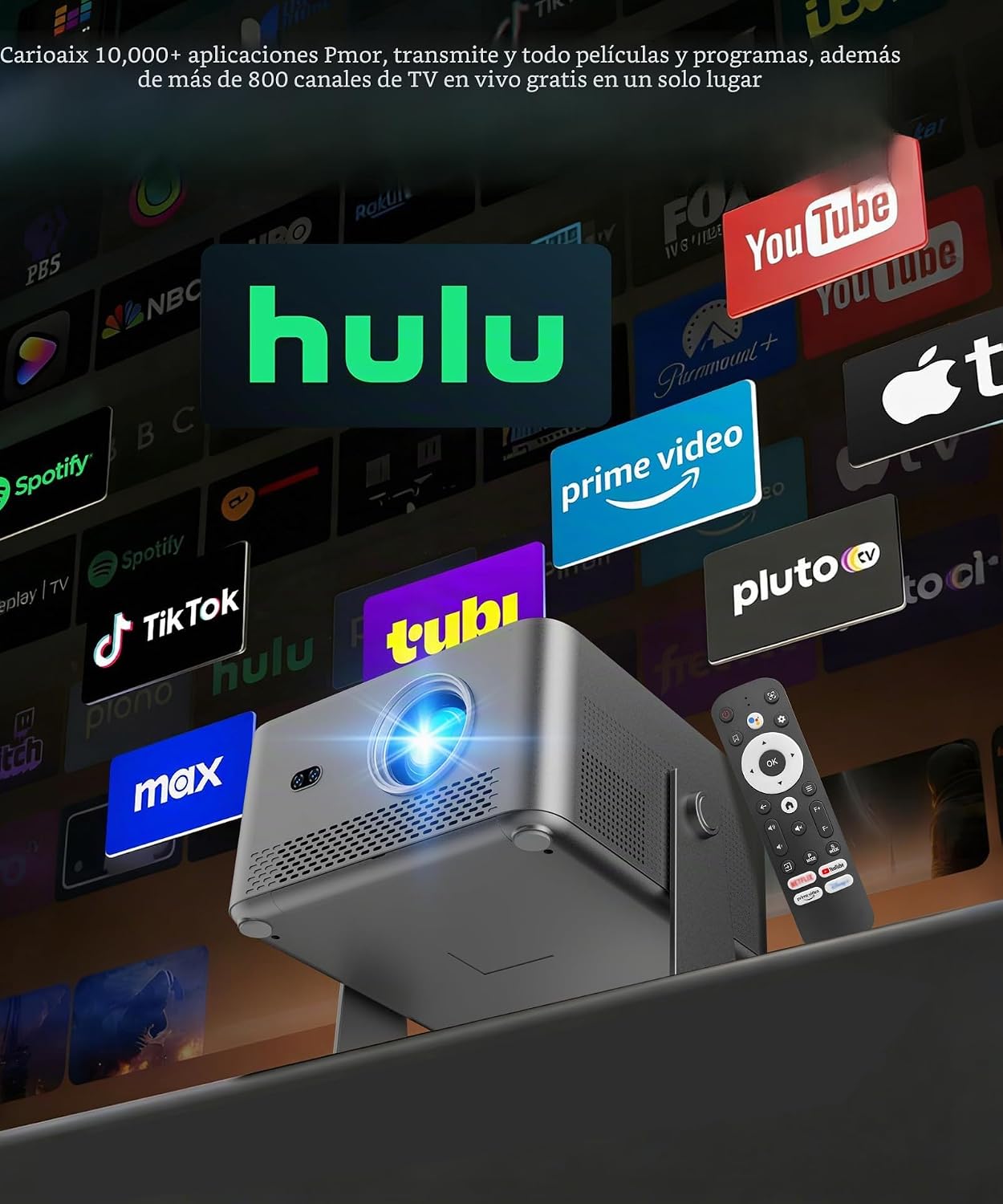 Proyector inteligente Magcubic 4K con WiFi y Bluetooth, 800 ANSI na...