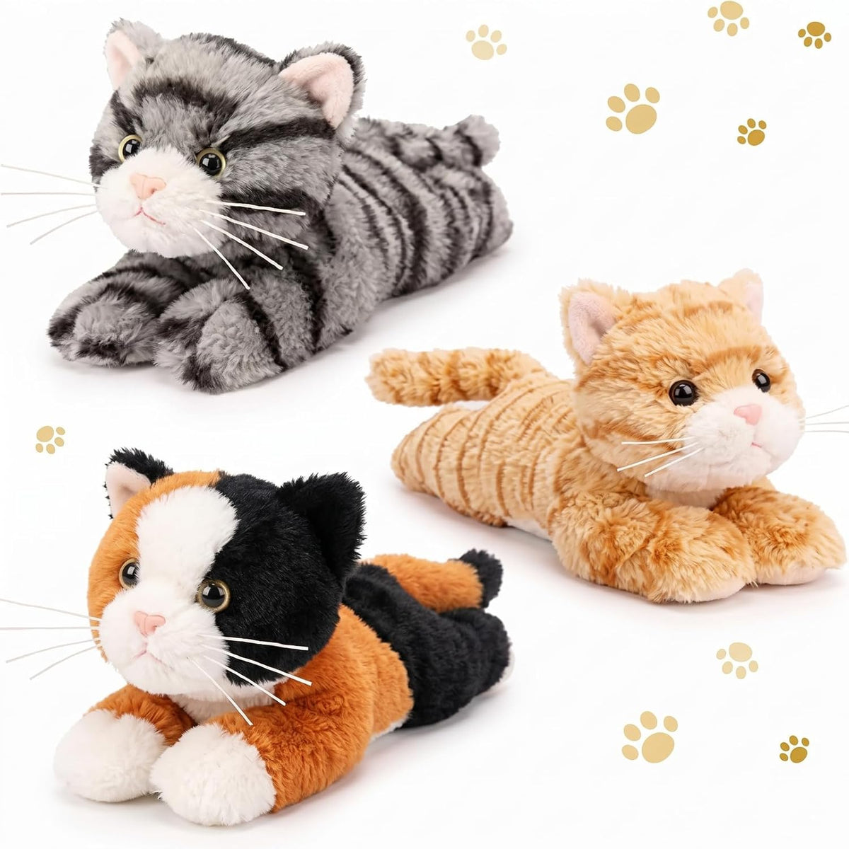Harrycle 3 piezas de gato de 9 pulgadas de peluche de regalo, estil...