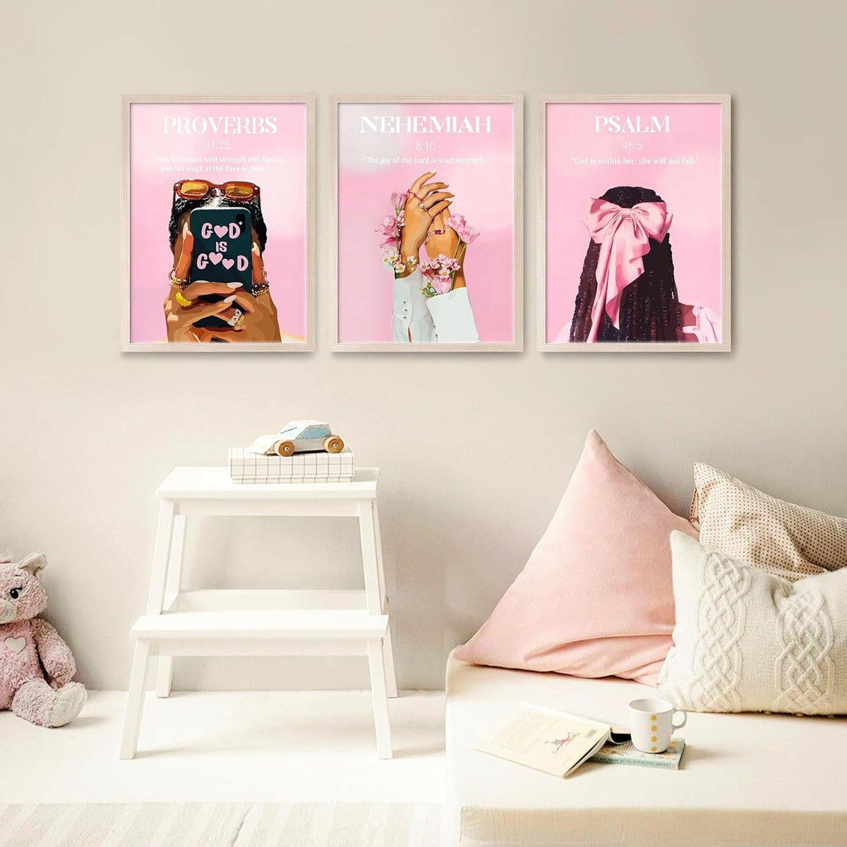 Lienzo decorativo para pared cristiano enmarcado con versículo bíbl...