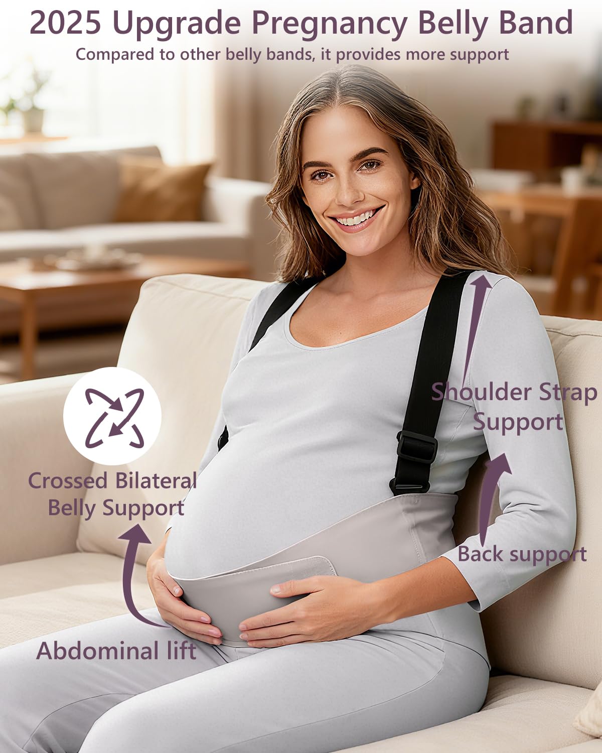 Momfree Bandas para el vientre para mujeres embarazadas, cinturón a...