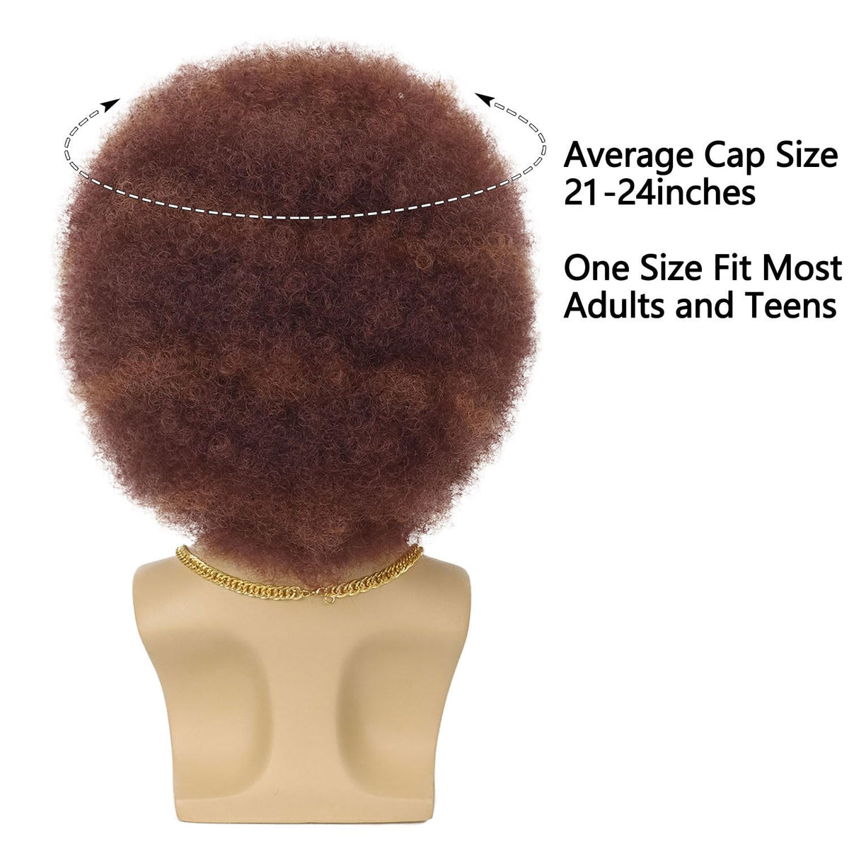 G&amp;T Wig Peluca afro de los años 70 para hombre con cadena de ga...