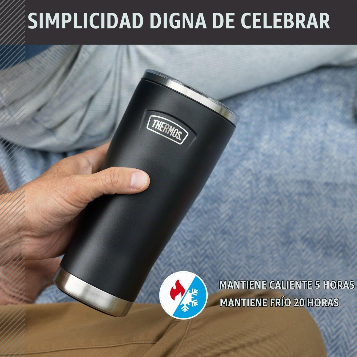 THERMOS ICON SERIES, vaso de acero inoxidable con cierre deslizante...