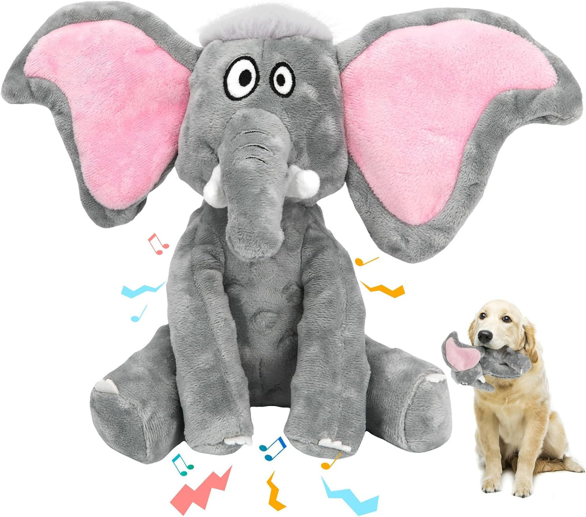 Letsmeet - Juguetes de peluche grandes y chirriantes y papel arruga...