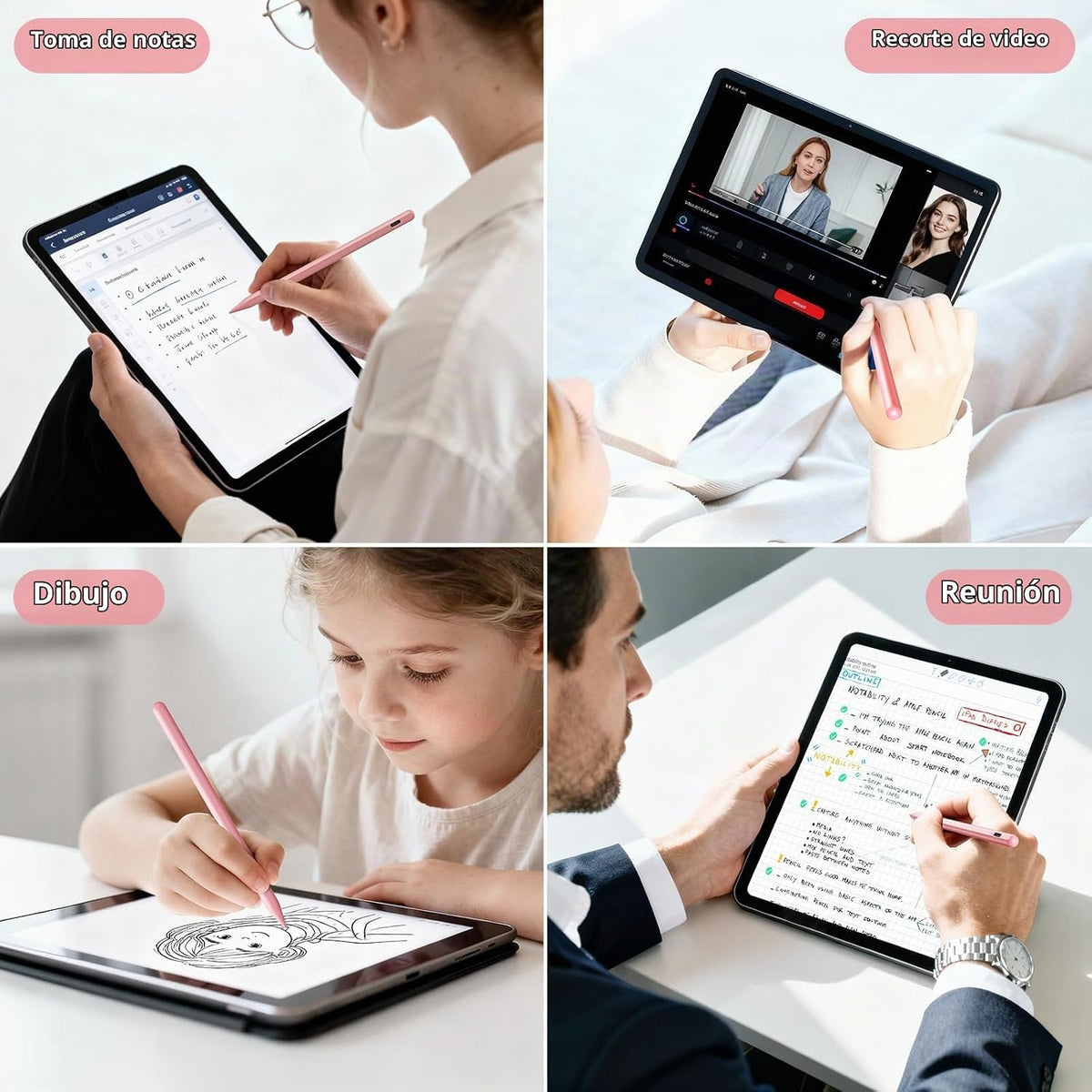 Lápiz óptico para iPad 6-11ª generación 2X carga rápida, rechazo de...