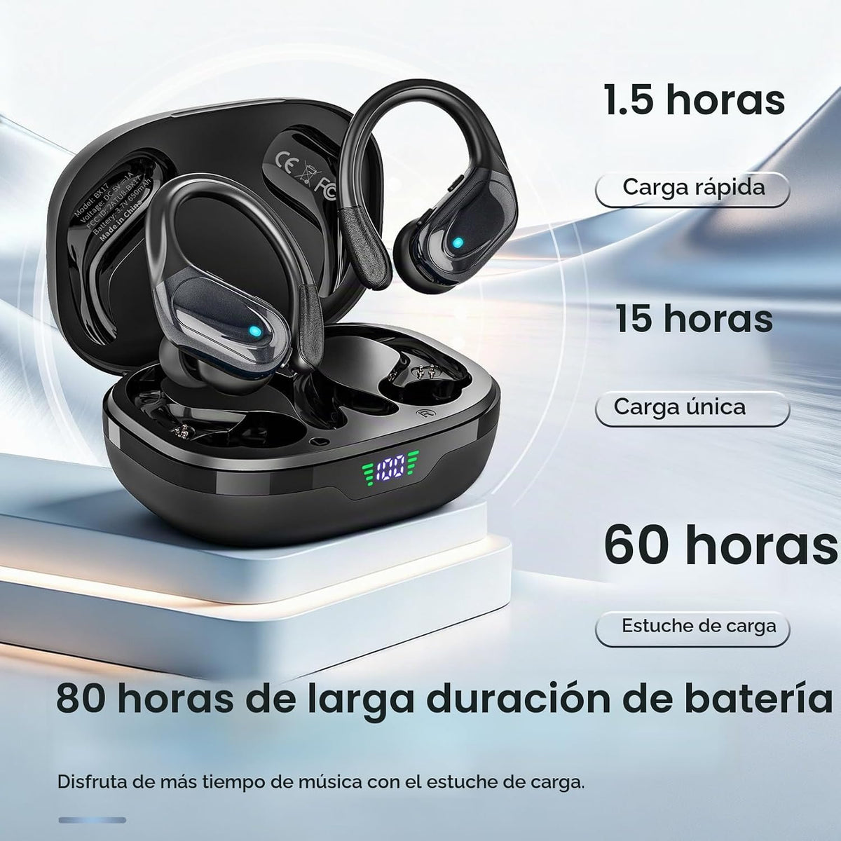 HAOYUYAN Auriculares inalámbricos, auriculares Bluetooth deportivos...
