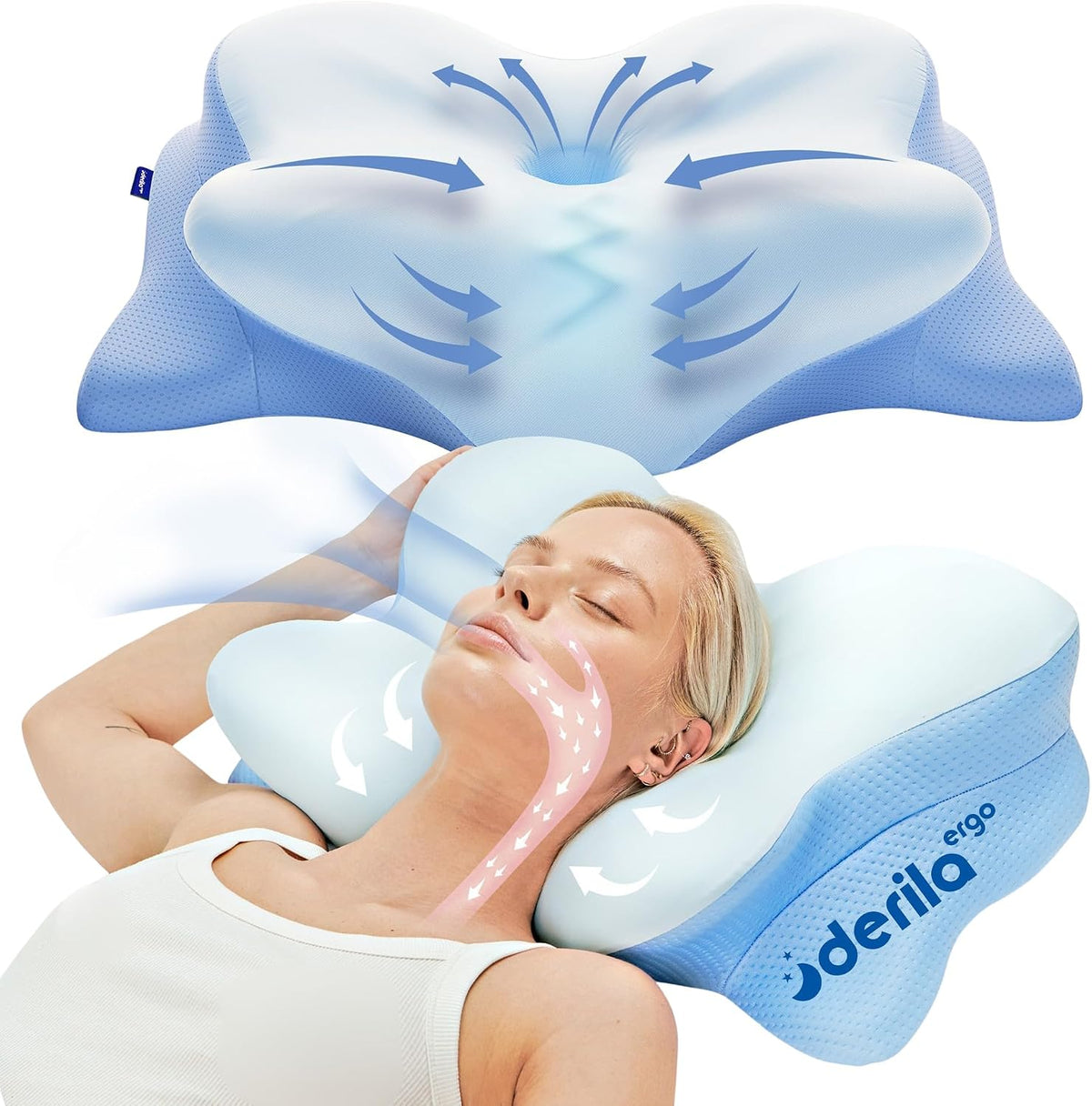 Derila Ergo Almohada Cervical de Cuello para Dormir Almohada de Con...