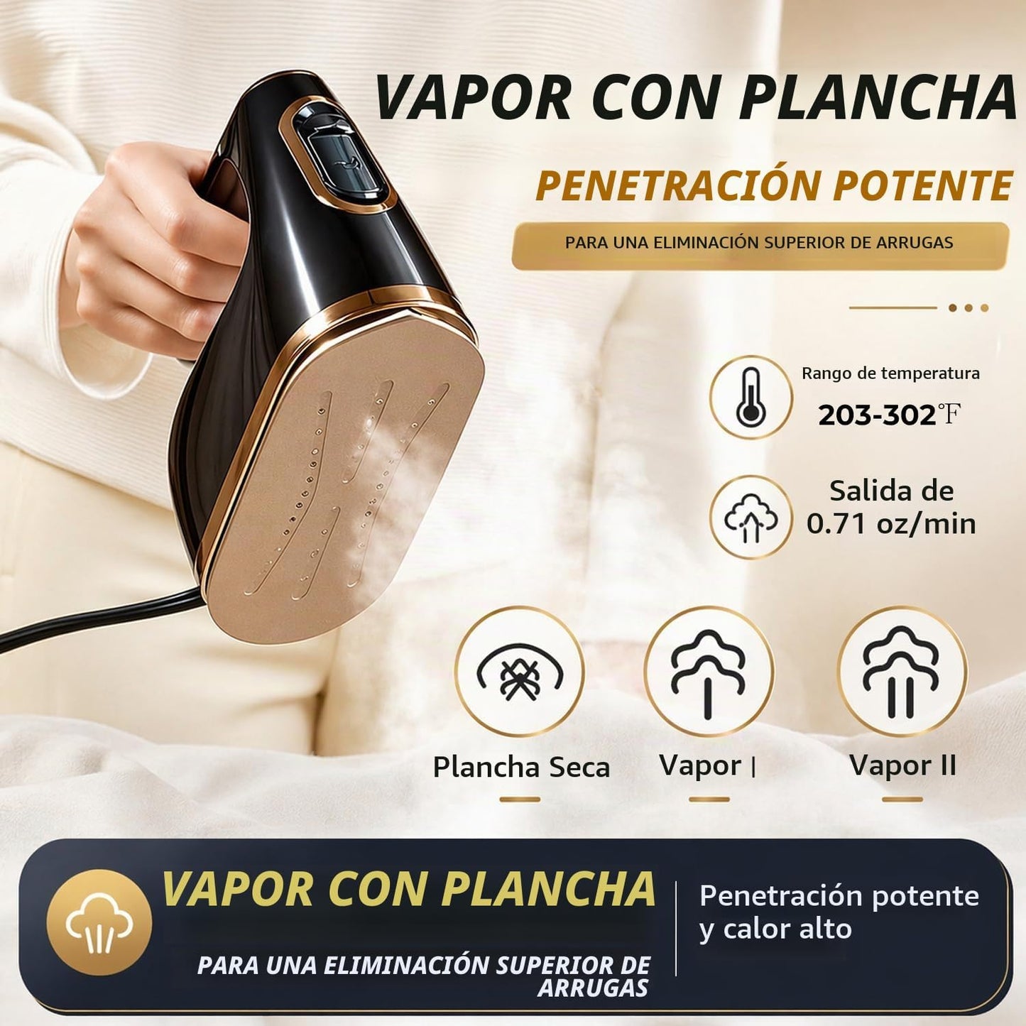 YIKA Vaporizador y Plancha de Ropa 2-en-1, Vaporizador de Tela de R...