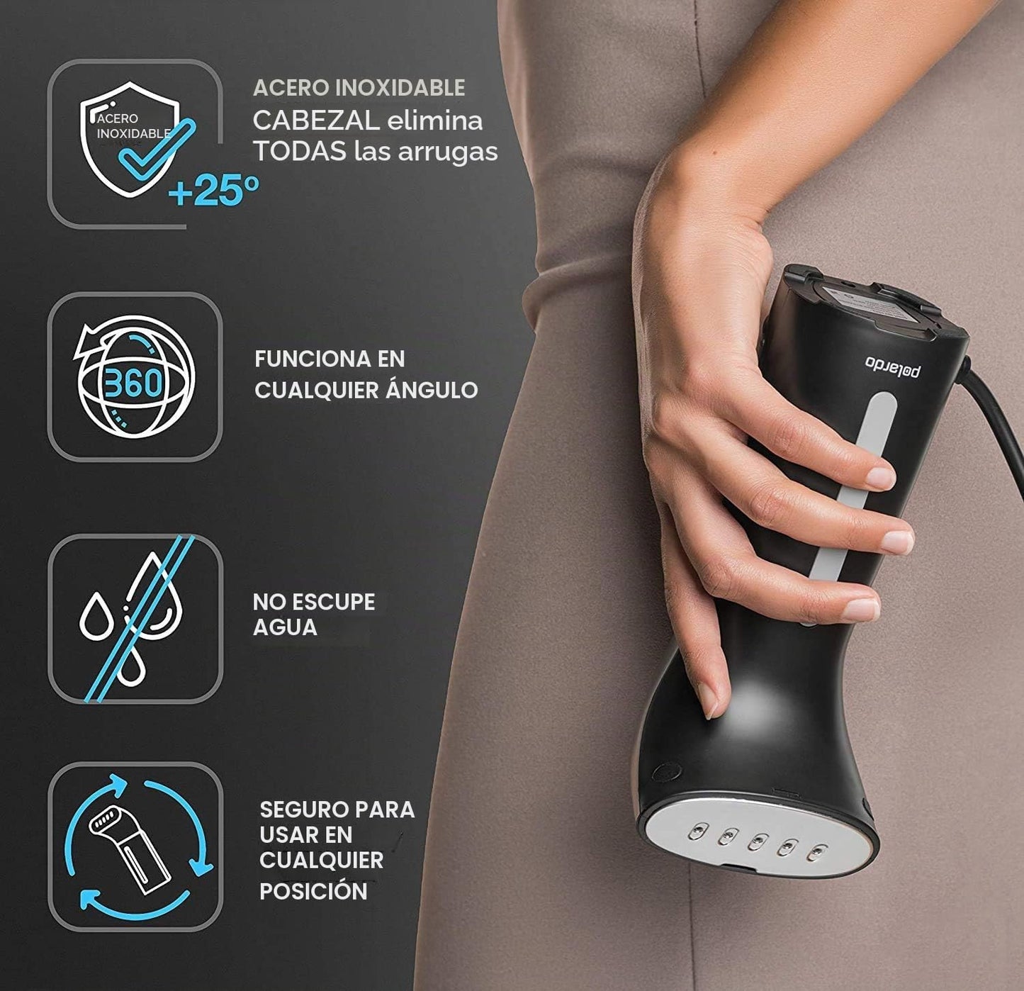 Polardo Vaporizador de ropa de viaje, vaporizador portátil compacto...
