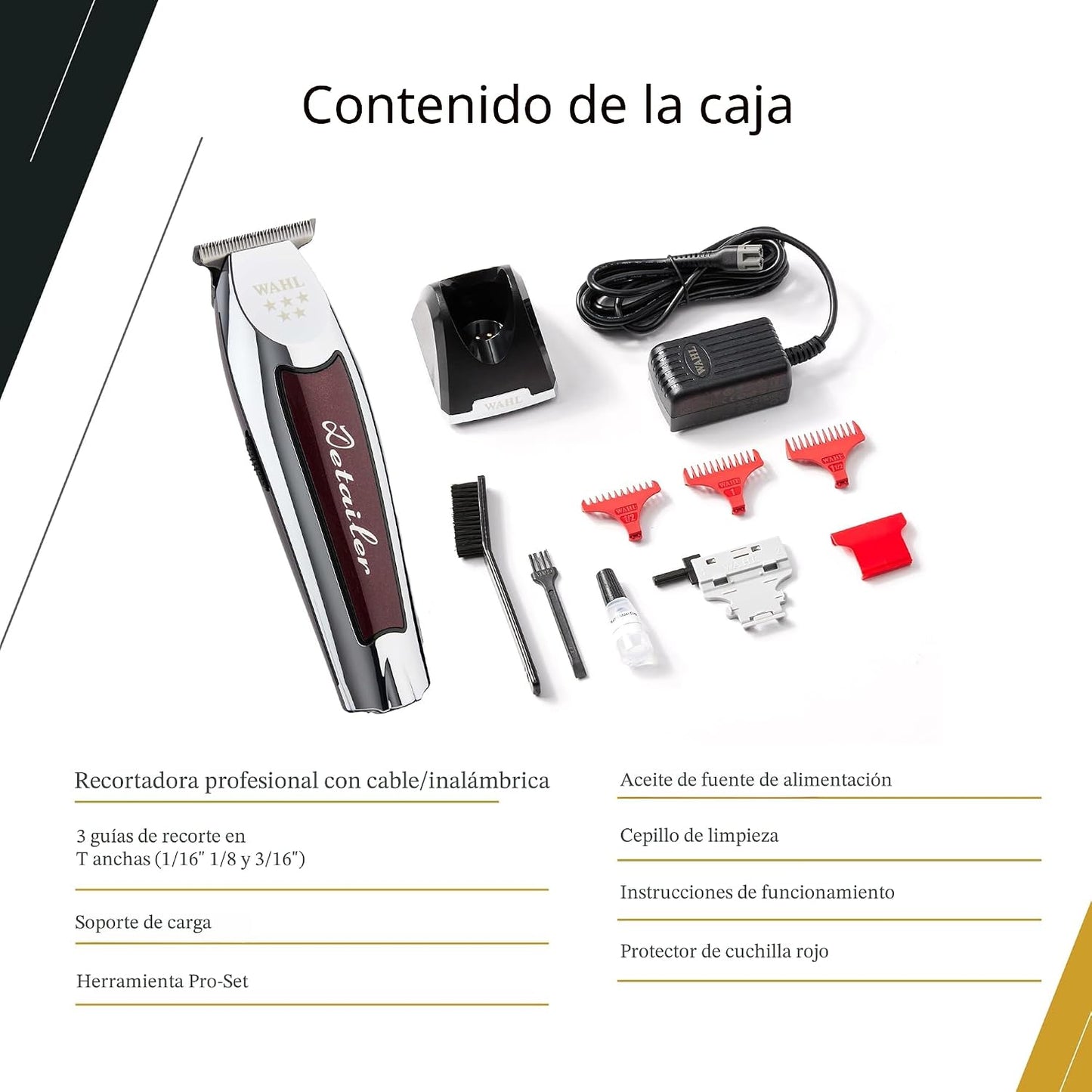 Recortadora Wahl Professional 5 Star Detailer Li inalámbrica, hoja...