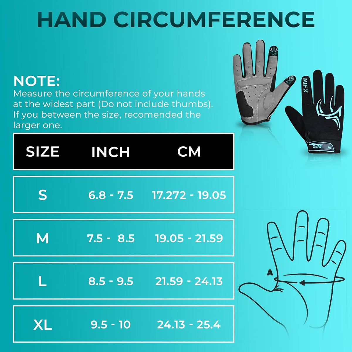 WFX Guantes de ciclismo de dedo completo para hombres y mujeres, gu...