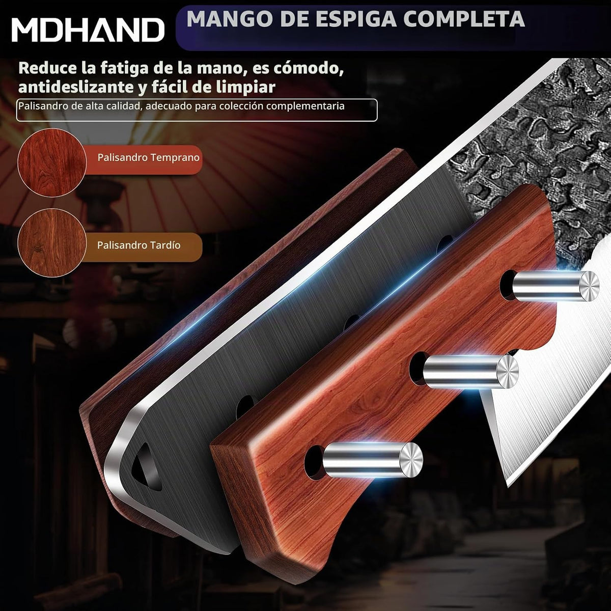 MDHAND - Juego de cuchillos de carnicero, juego de cuchillos de che...