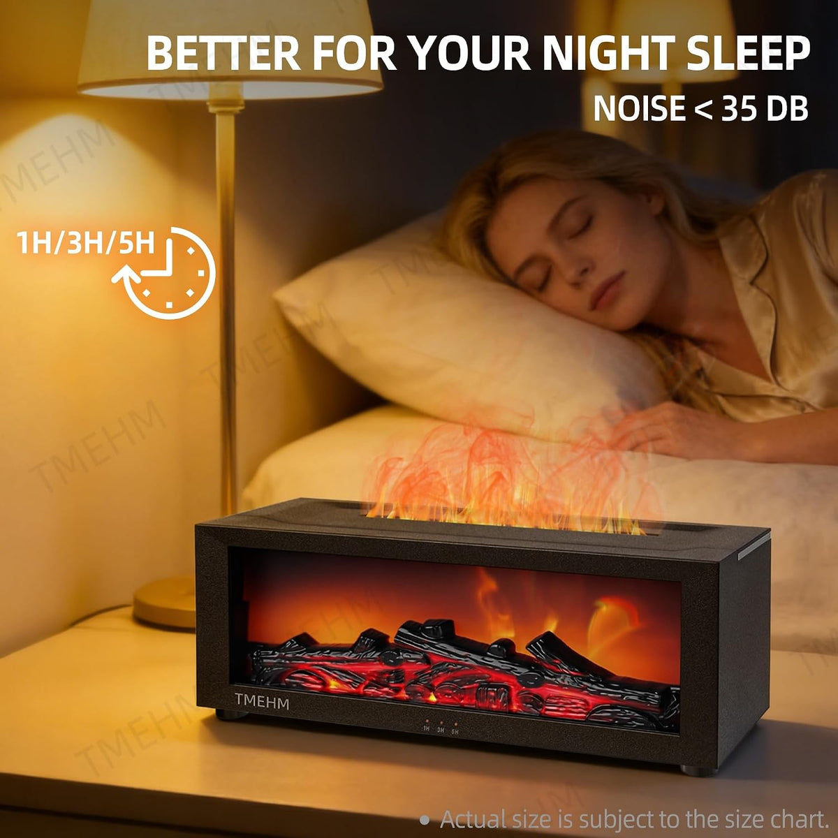 TMEHM Humidificador difusor de aire con llama de chimenea, difusor...
