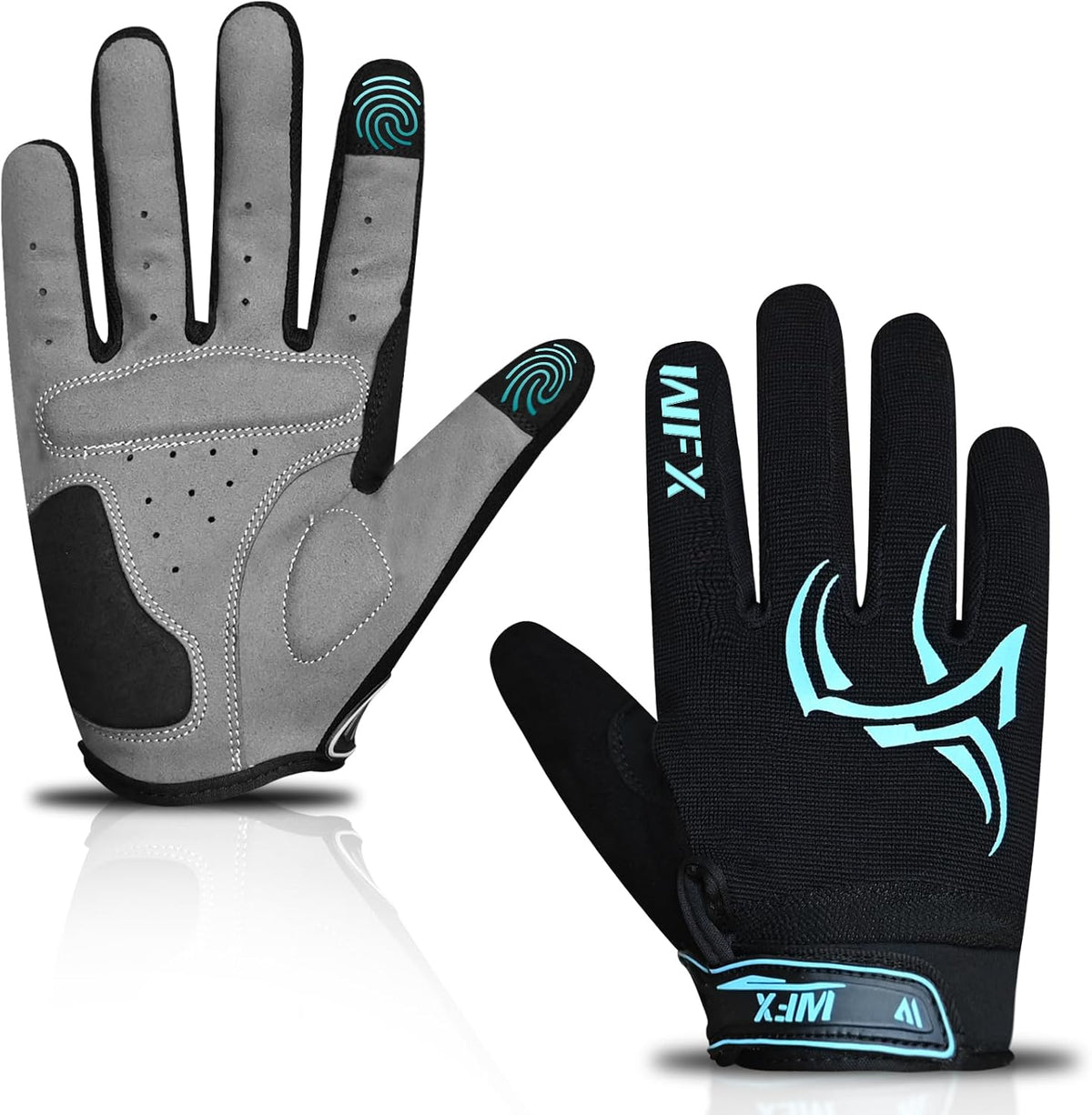 WFX Guantes de ciclismo de dedo completo para hombres y mujeres, gu...