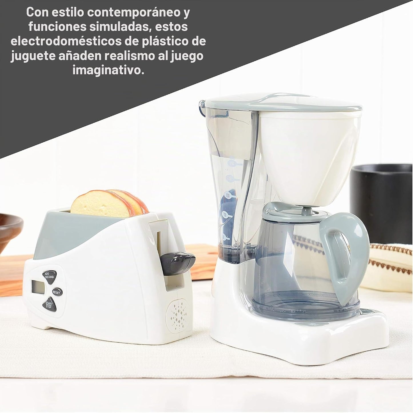 Constructive Playthings Cafetera de Juguete y Tostadora de Juego co...