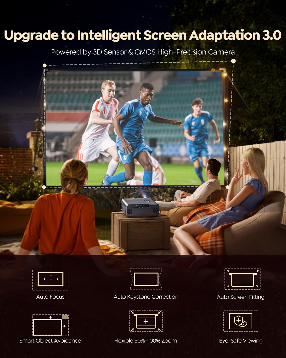 [Aplicaciones integradas\/soporte 4K] Proyector inteligente para ex...