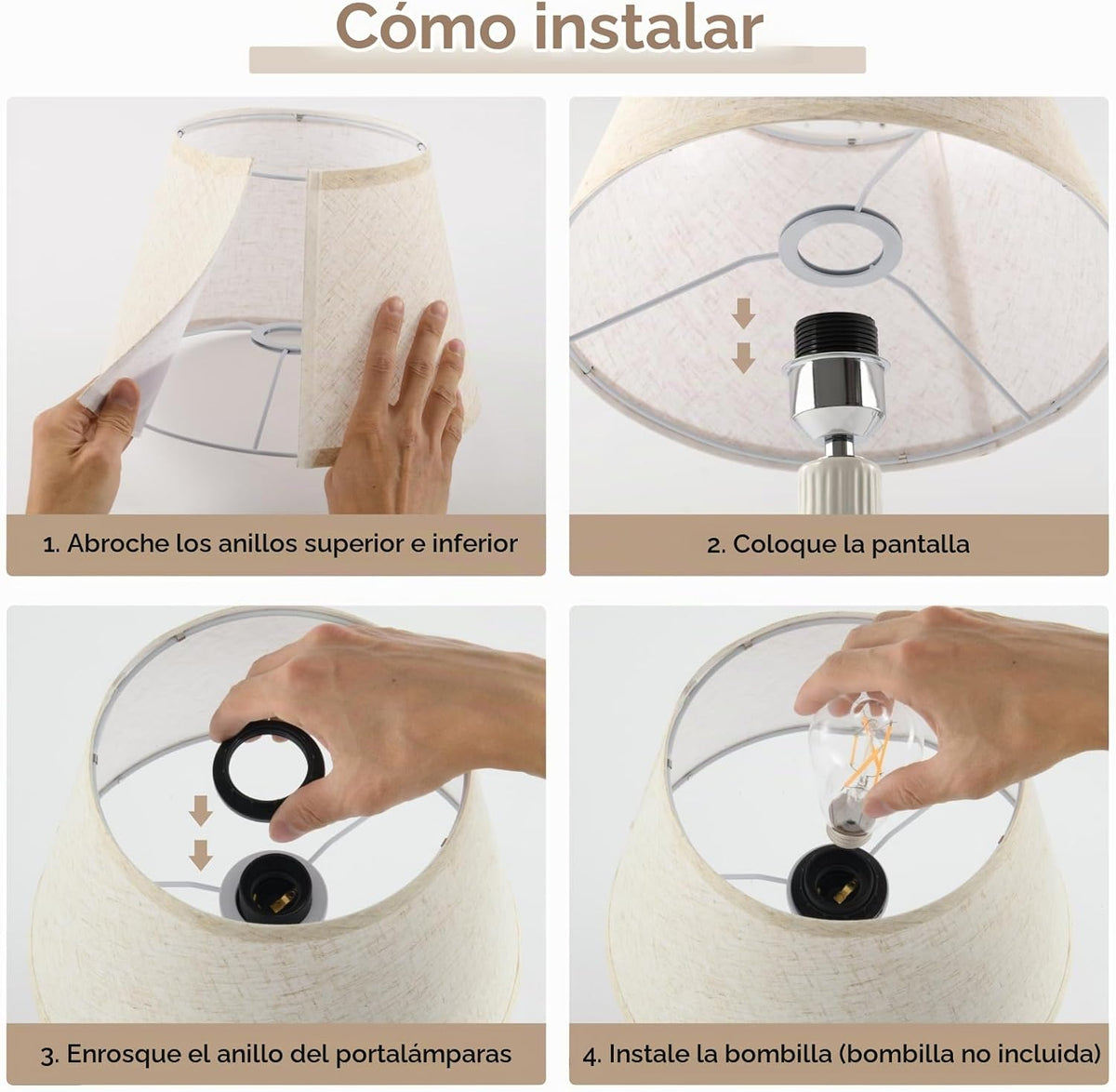 LETRY Juego de 2 lámparas de mesa de cerámica de 19 pulgadas, lámpa...