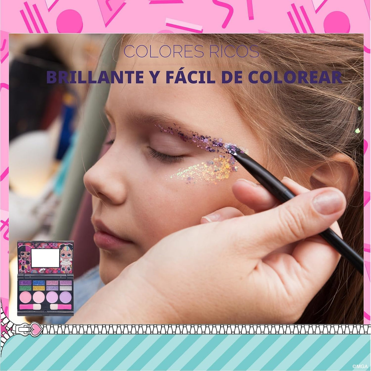 L.O.L. Surprise! Paleta de maquillaje plegable con espejo, brillo d...