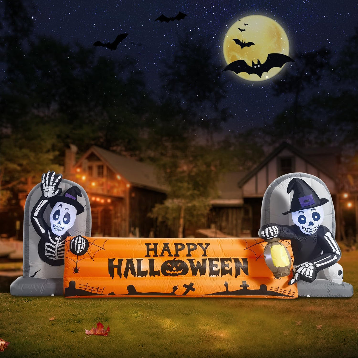 Decoración inflable grande de Halloween de 10 pies, pancarta de láp...