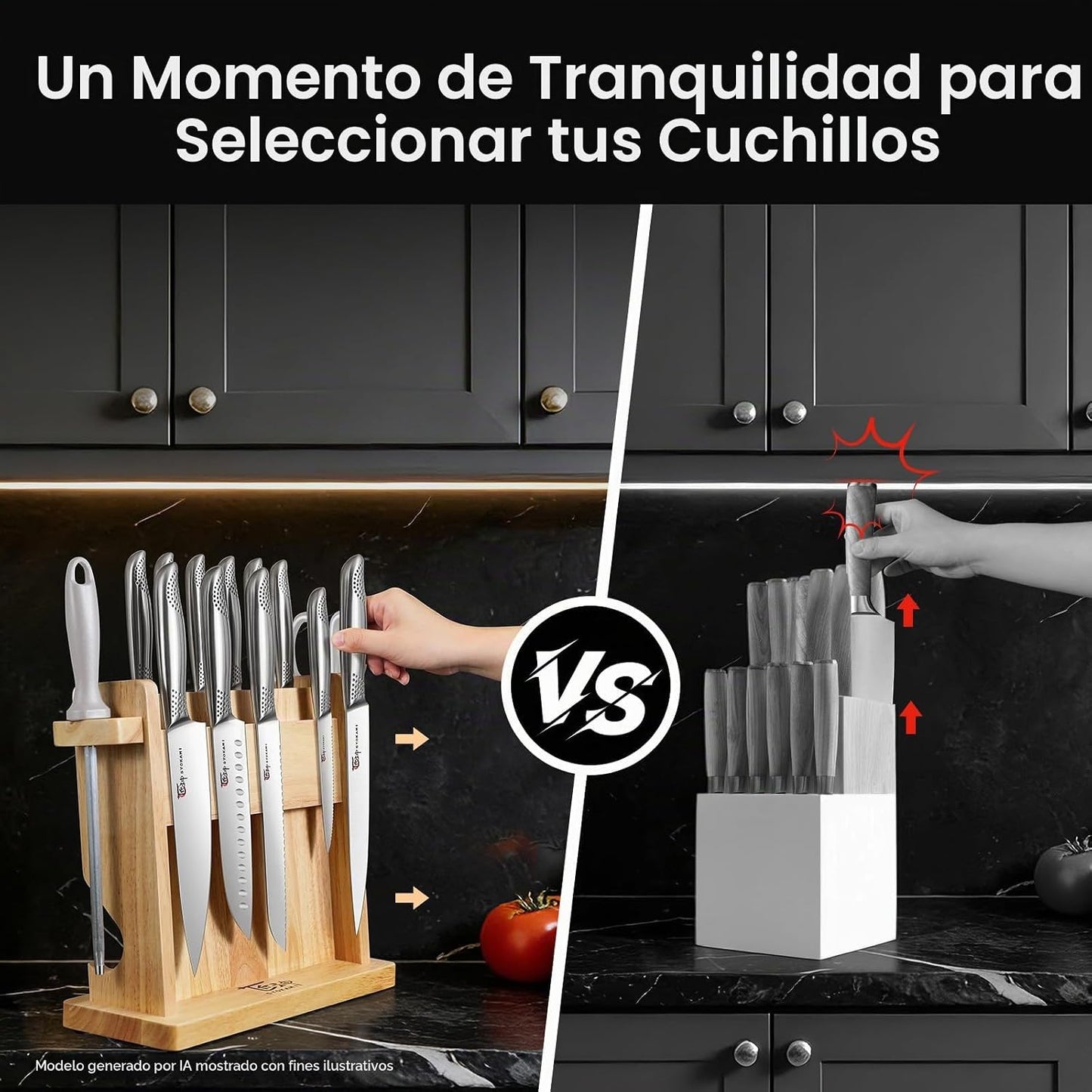 SYOKAMI 2026 Juego de cuchillos de cocina japoneses mejorados con b...