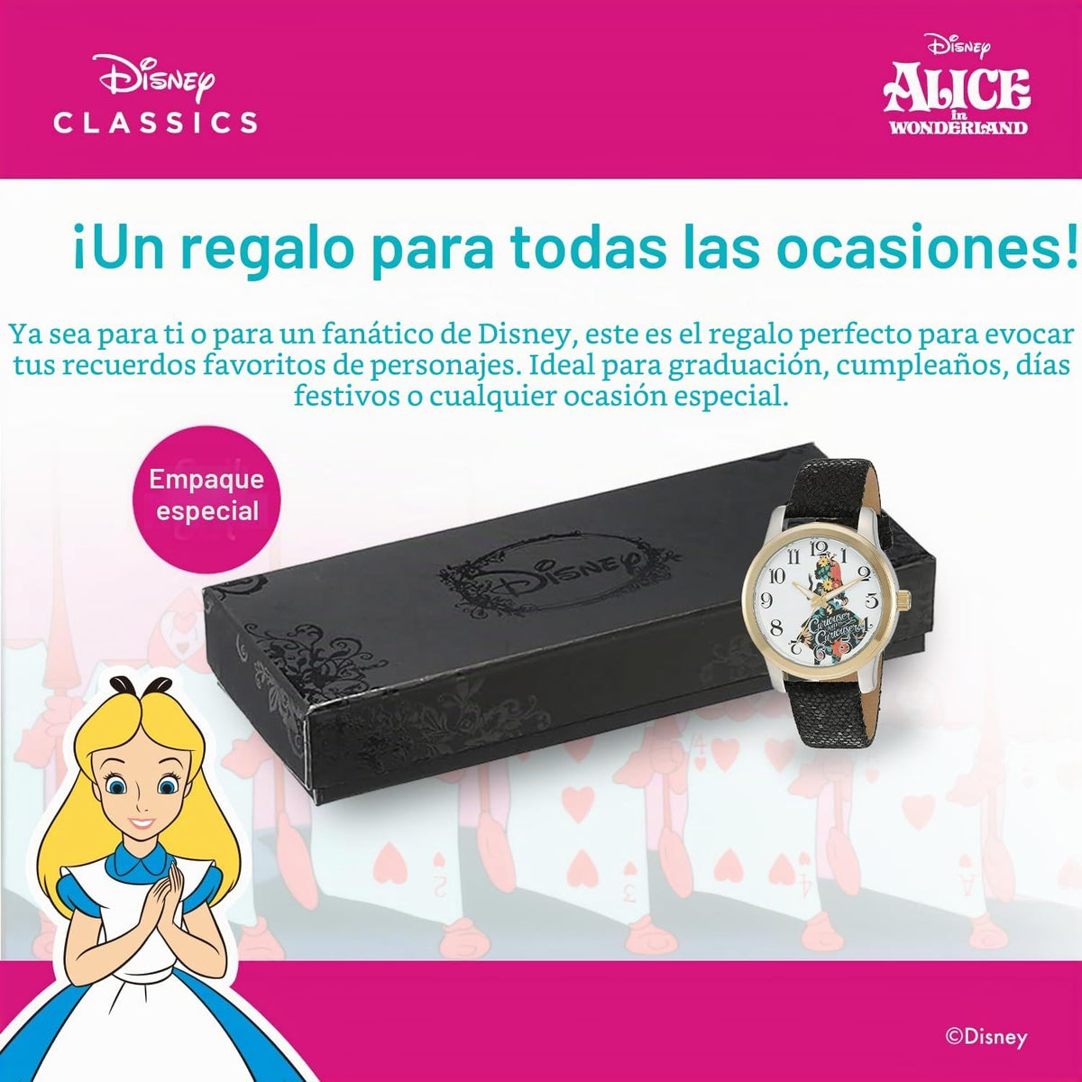 Disney Reloj de cuarzo analógico deportivo casual para adultos