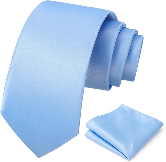 PenSee - Juego de corbata para hombre en color liso sólido de 3.15&...