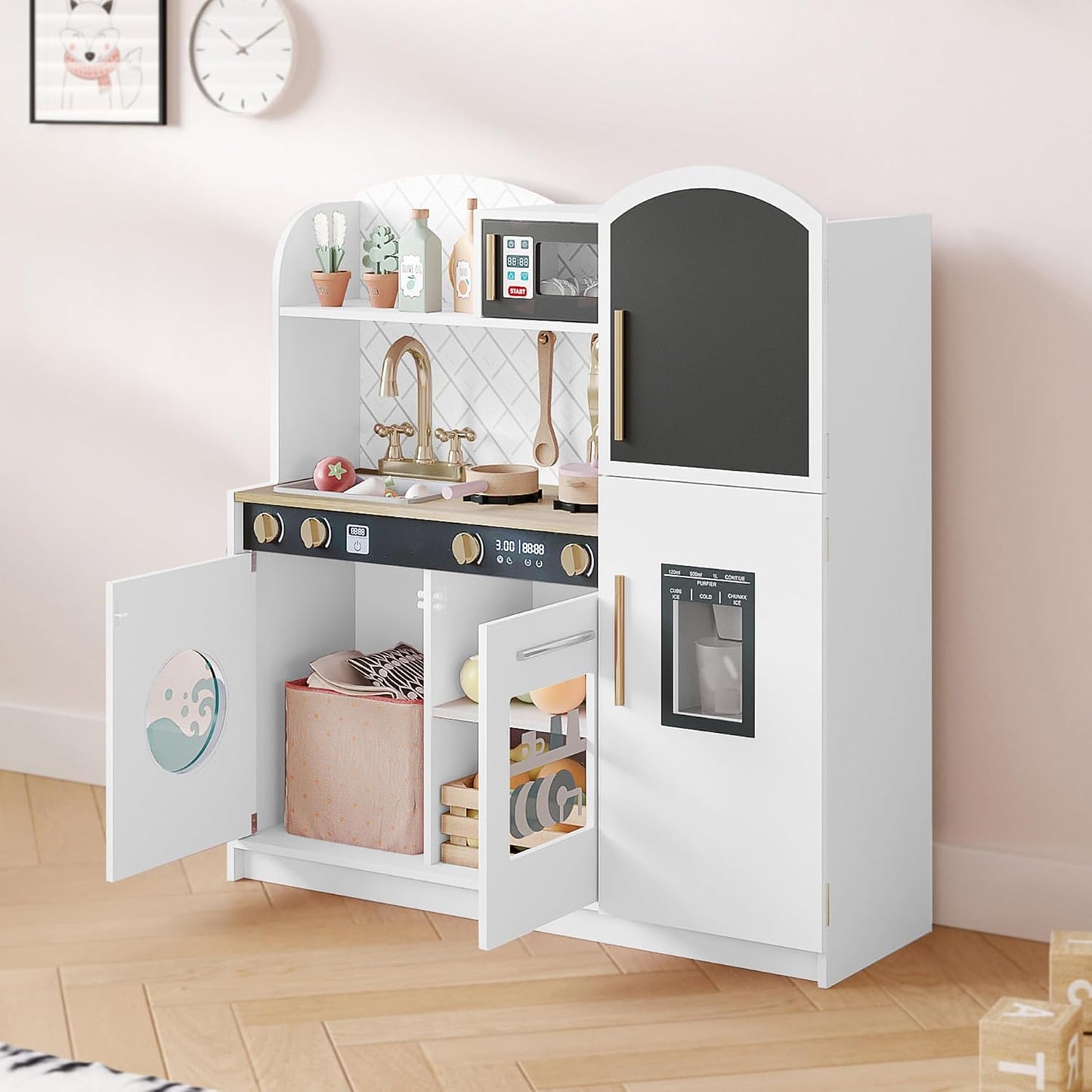 Treocho Cocina de Juguete para Niños, Juego de Cocina de Madera par...
