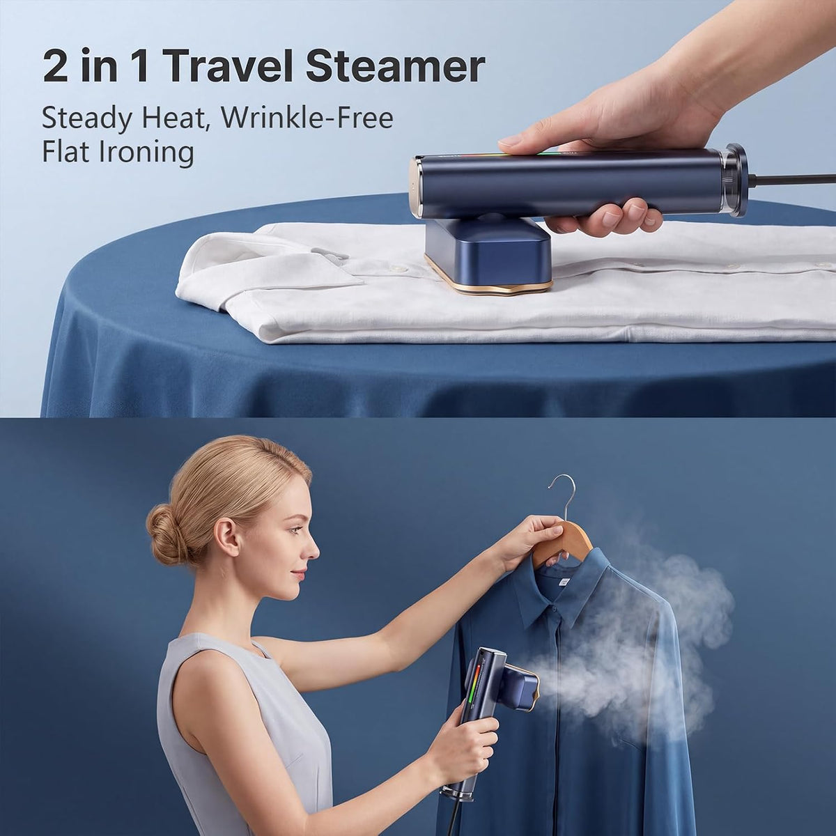 Vaporizador de viaje para ropa, vaporizador y plancha de ropa 2 en...