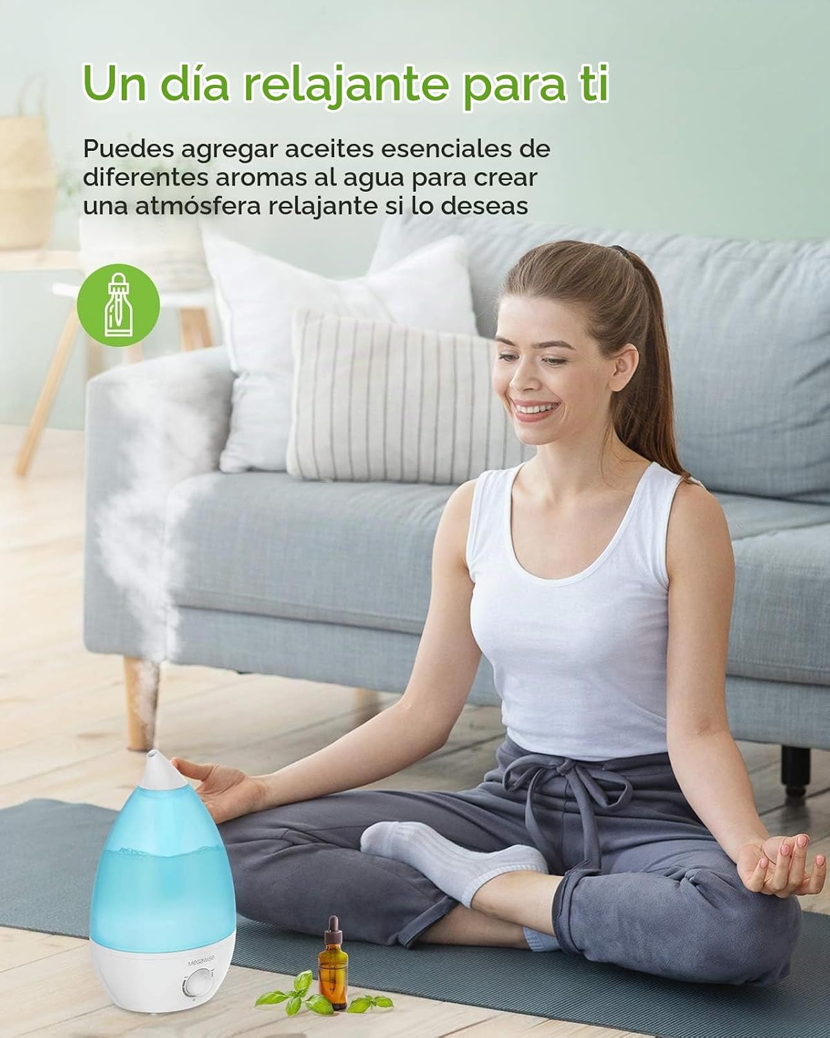 MegaWise Humidificadores de niebla fría de escritorio para dormitor...