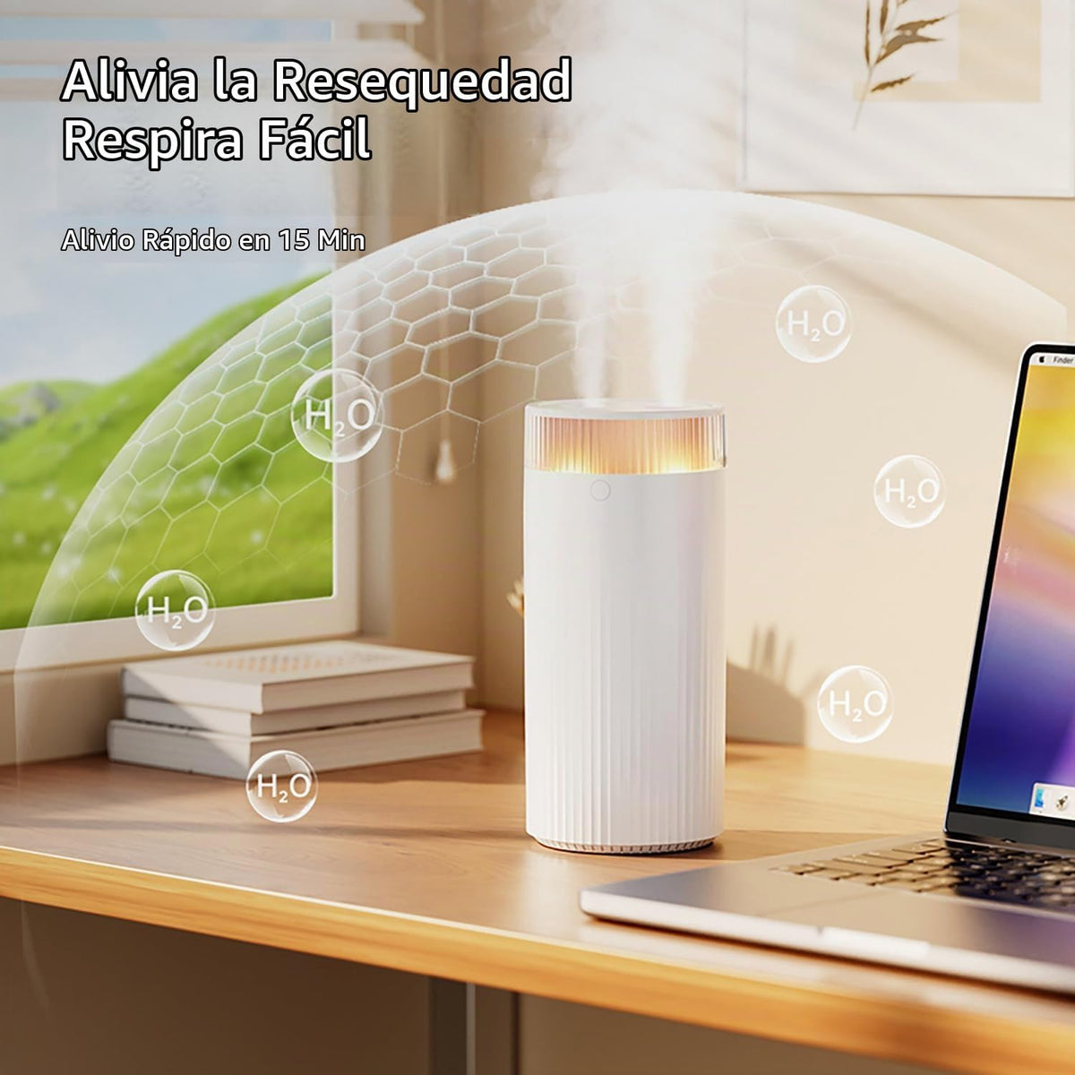 Mini humidificador portátil de 1.25 L, niebla fría para dormitorio,...