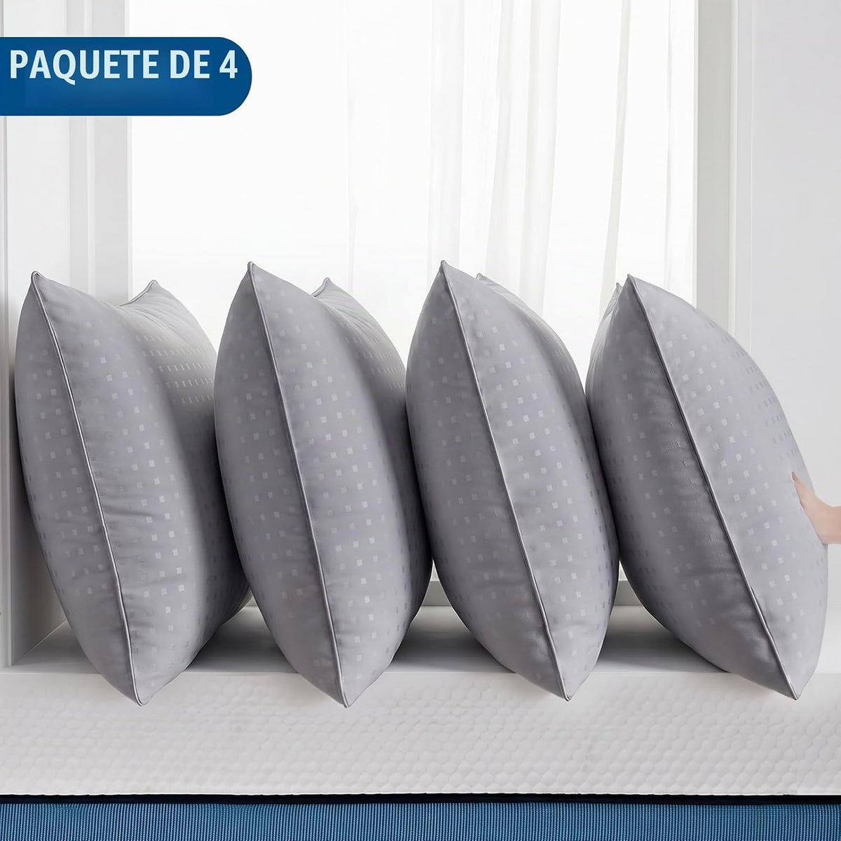 Higoom Almohadas de cama tamaño King para dormir, 4 unidades, almoh...
